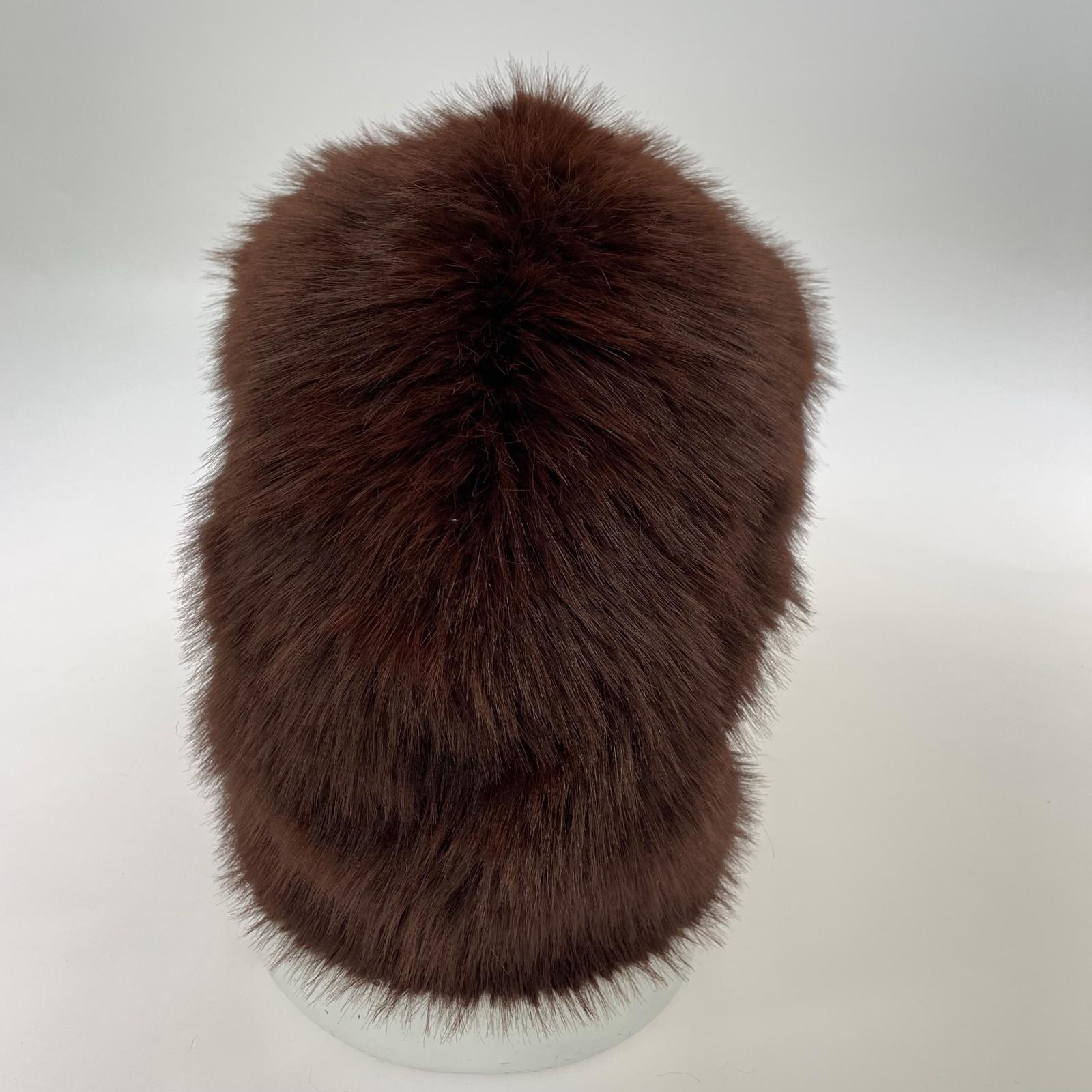その他帽子 KIJIMA TAKAYUKI LONG FAUX FUR HOOD 茶