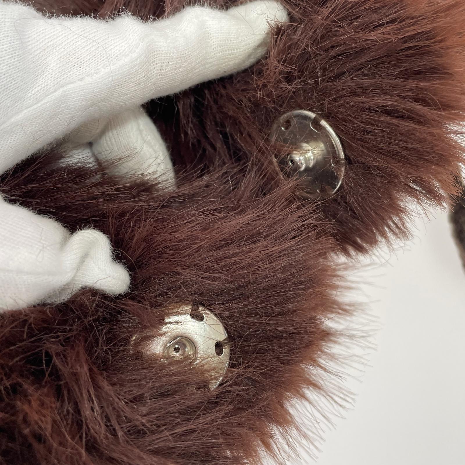 その他帽子 KIJIMA TAKAYUKI LONG FAUX FUR HOOD 茶