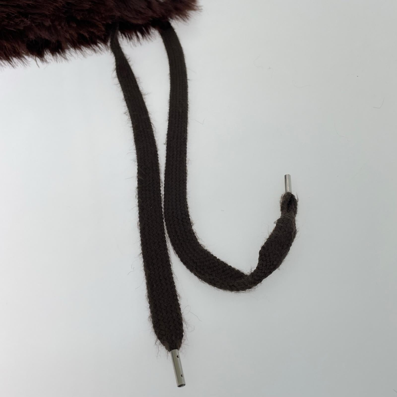 その他帽子 KIJIMA TAKAYUKI LONG FAUX FUR HOOD 茶