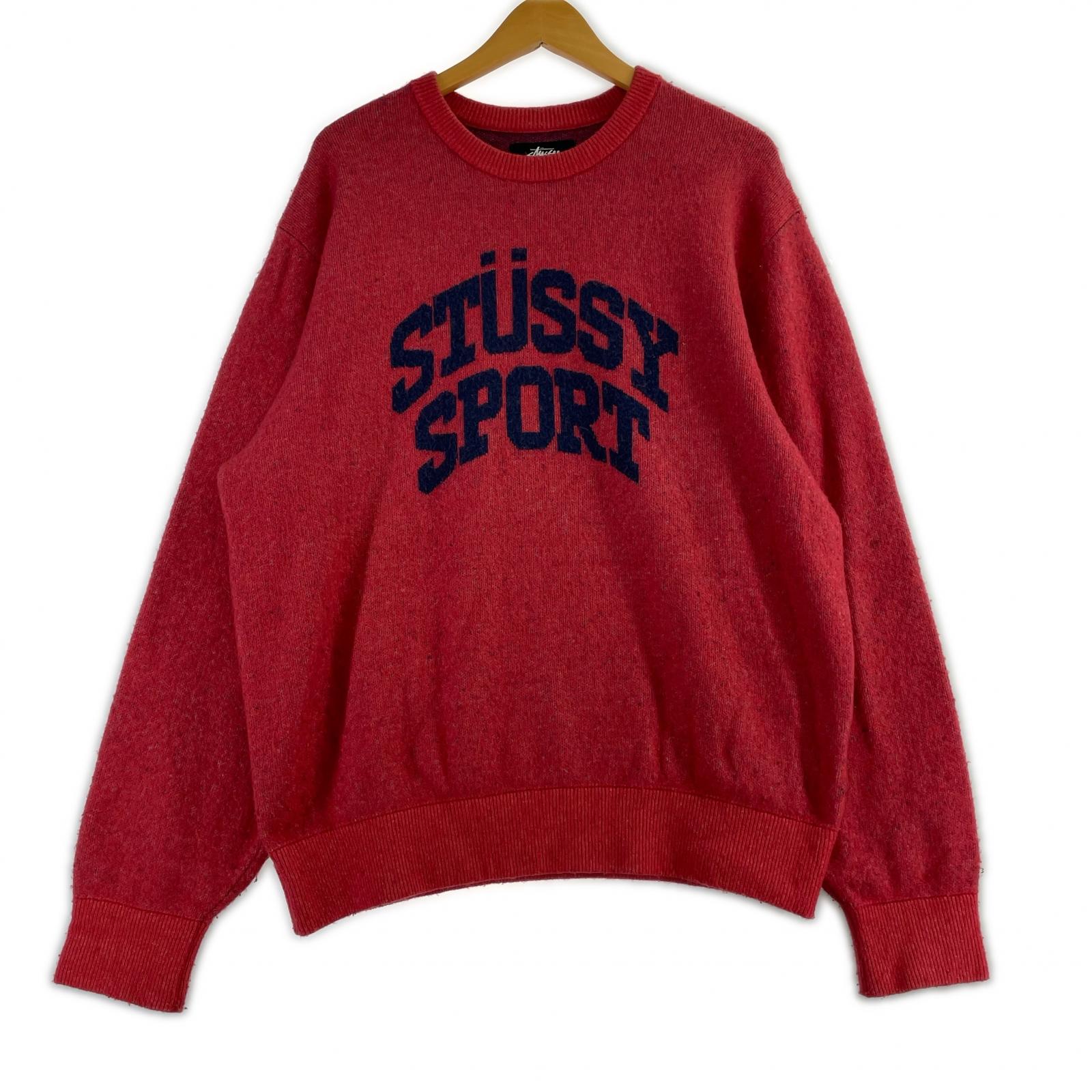ニット STUSSY SPORT SWEATER RED L レッド