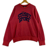 ニット STUSSY SPORT SWEATER RED L レッド
