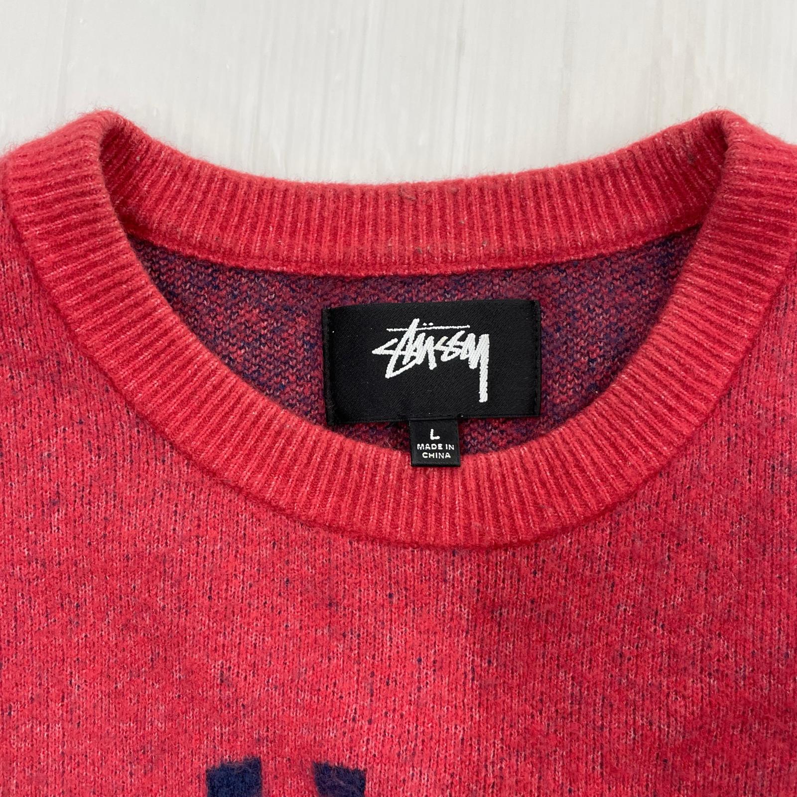 ニット STUSSY SPORT SWEATER RED L レッド