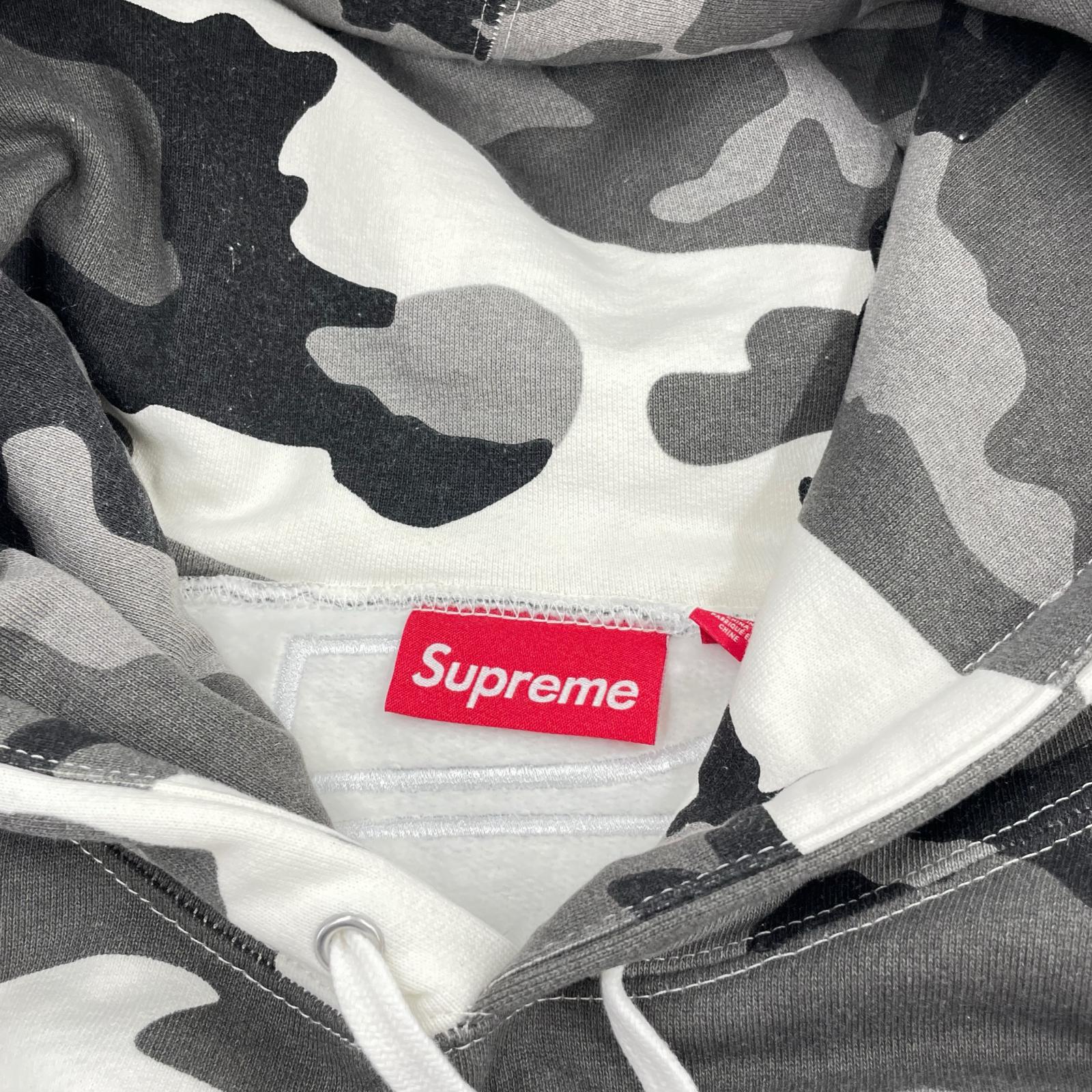 パーカー Supreme 26SS Satin Applique Hooded Sweatshirt XL スノーカモ ブラック