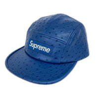 キャップ Supreme 26SS Ostrich Embossed Leather GORE-TEX Camp Cap 青