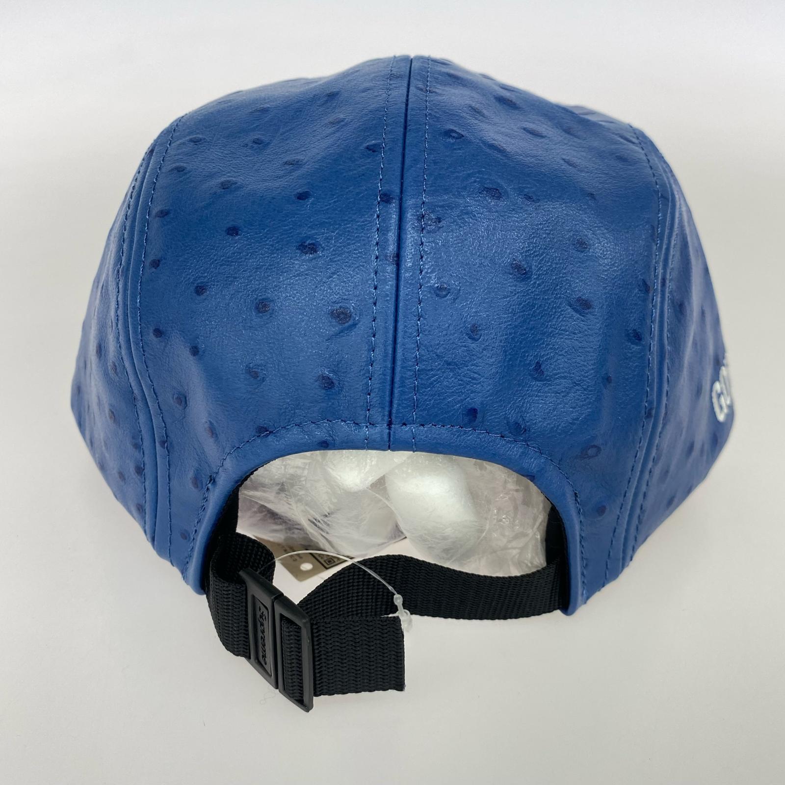キャップ Supreme 26SS Ostrich Embossed Leather GORE-TEX Camp Cap 青