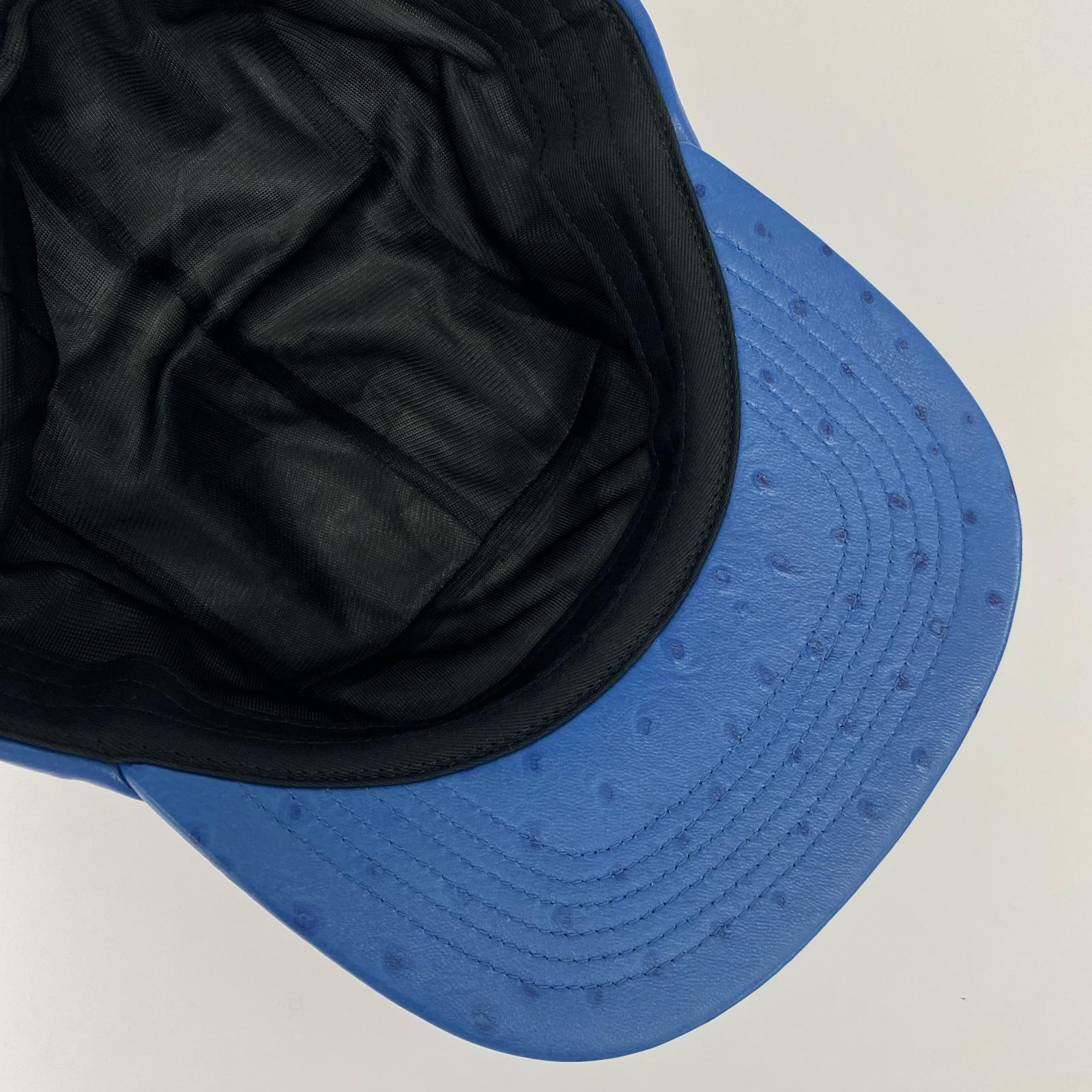 キャップ Supreme 26SS Ostrich Embossed Leather GORE-TEX Camp Cap 青