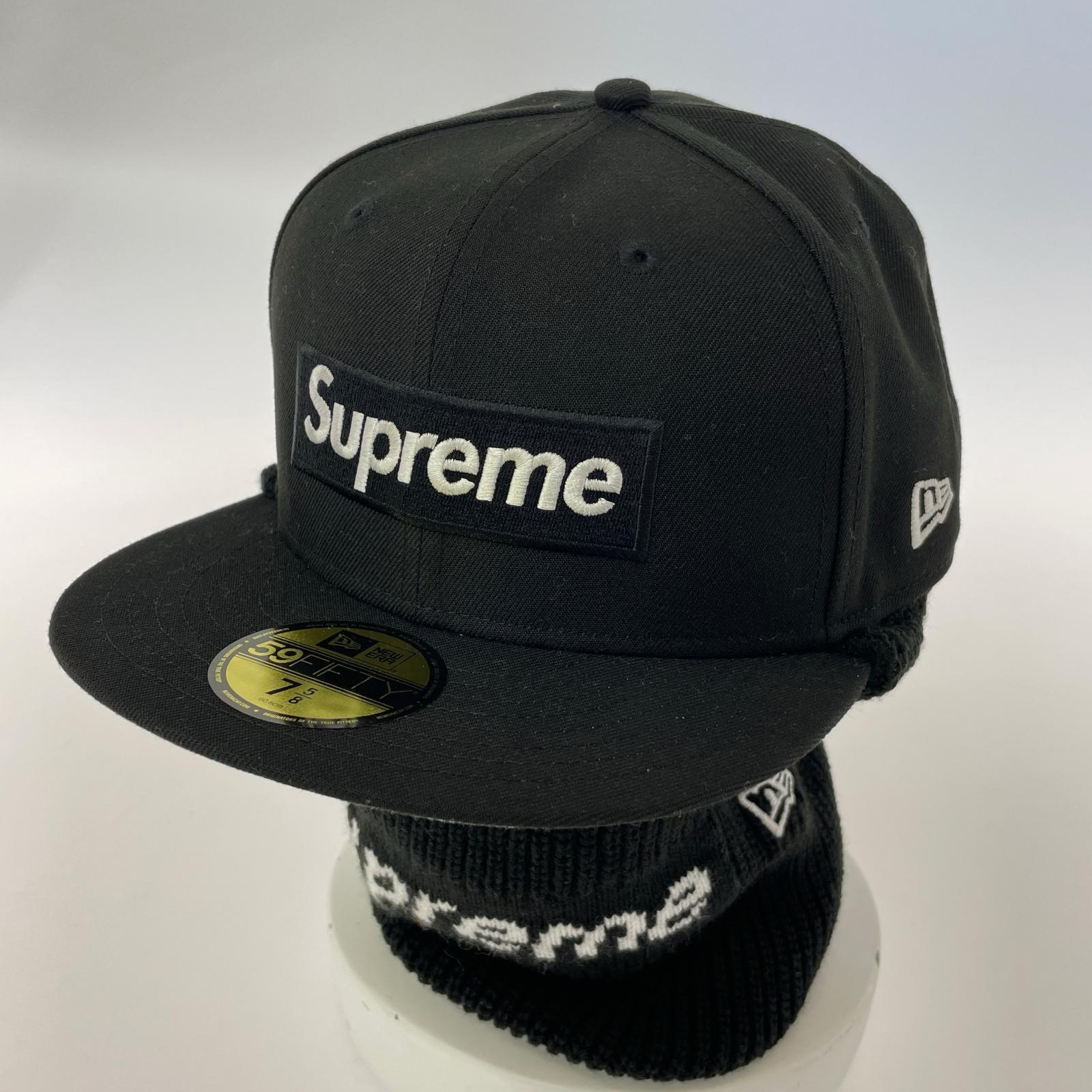 キャップ Supreme×NEW ERA Box Logo Balaclava Navy 黒 ブラック