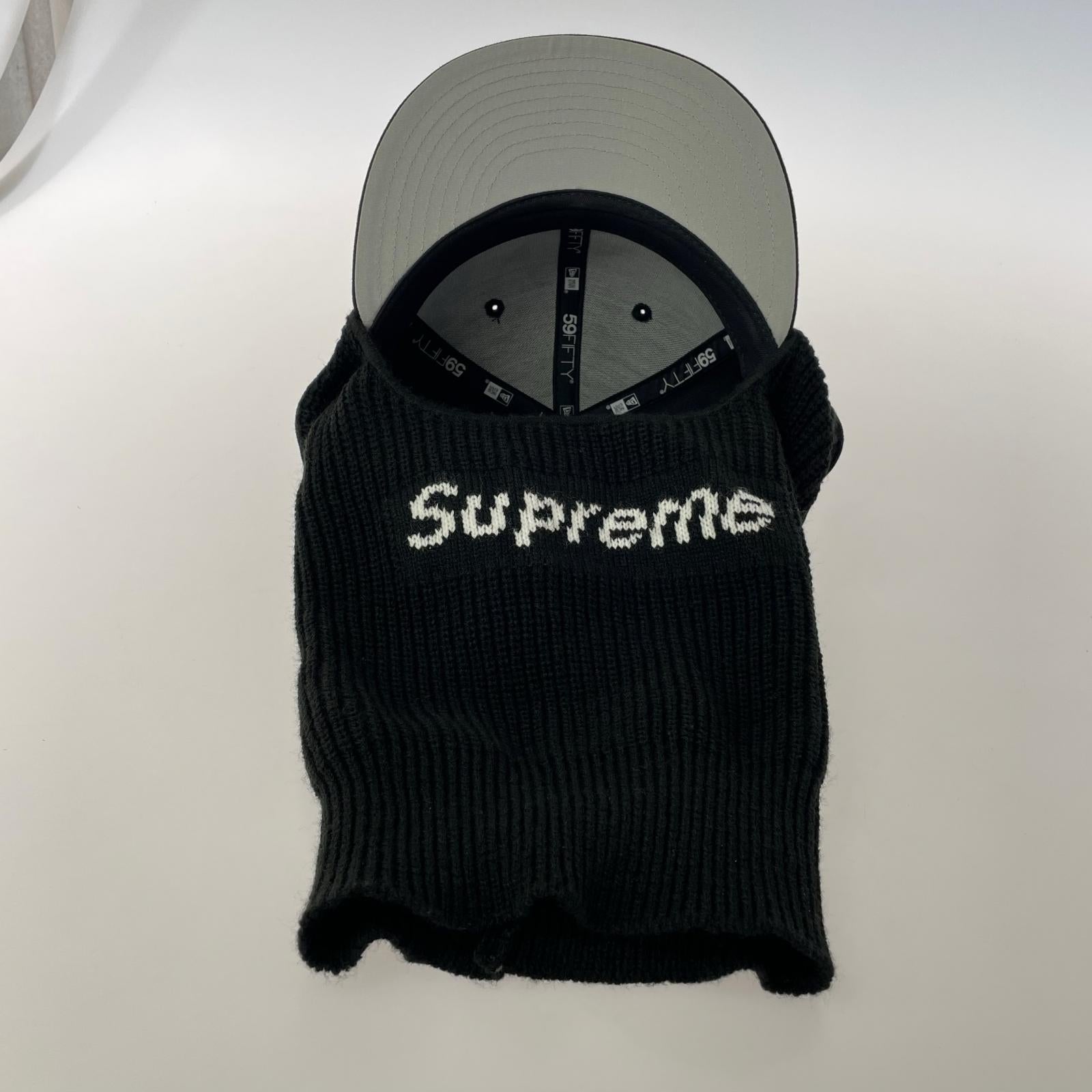 キャップ Supreme×NEW ERA Box Logo Balaclava Navy 黒 ブラック