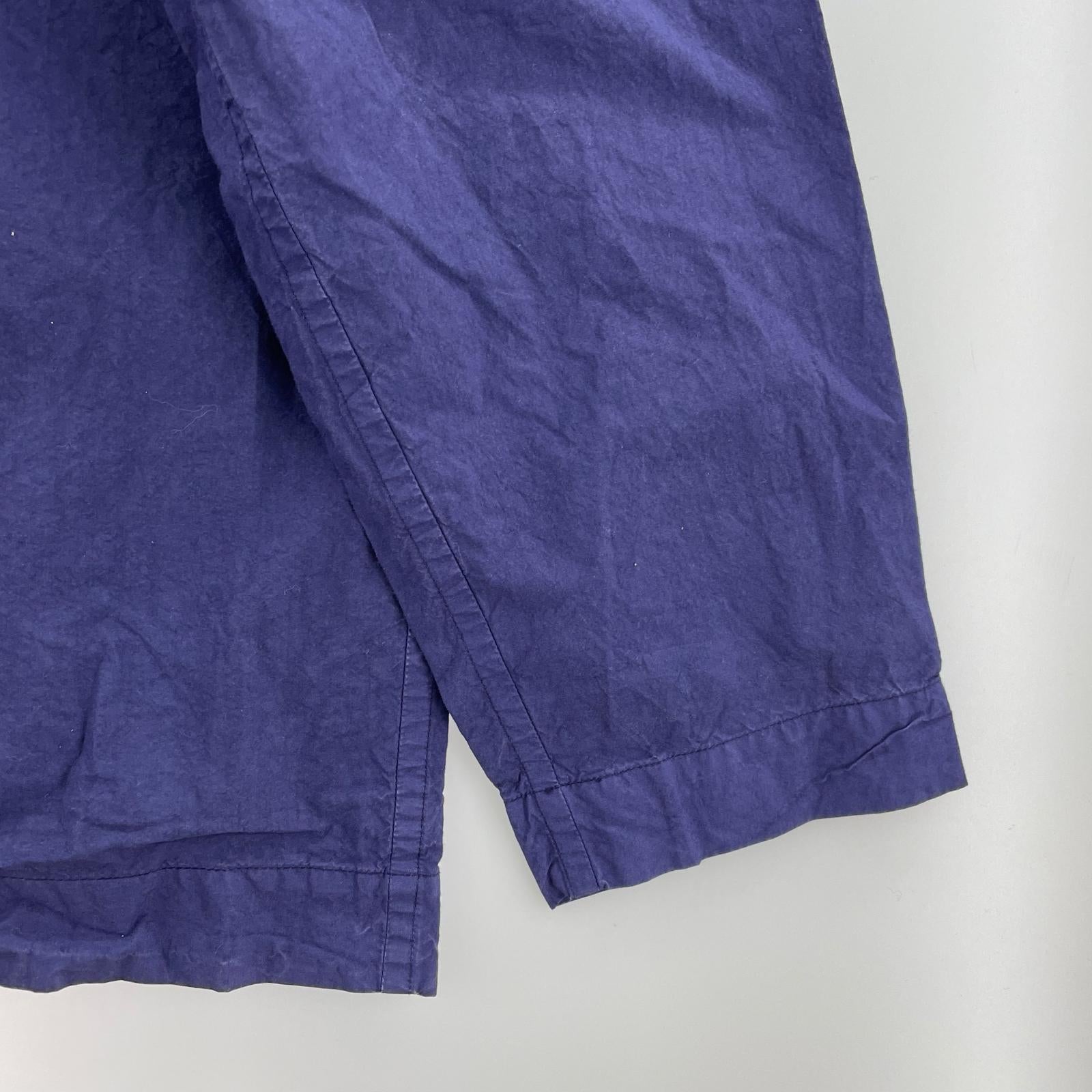 長袖シャツ CASEY-CASEY PAPER COLLARLESS SHIRT 製品染ノーカラーシャツ S ネイビー S ネイビー