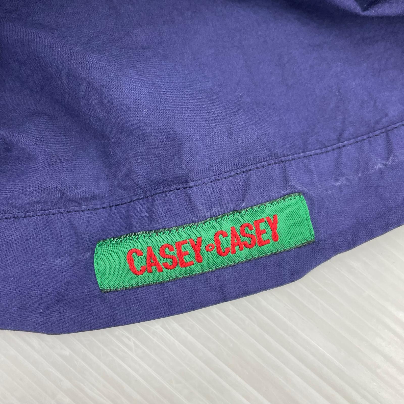長袖シャツ CASEY-CASEY PAPER COLLARLESS SHIRT 製品染ノーカラーシャツ S ネイビー S ネイビー