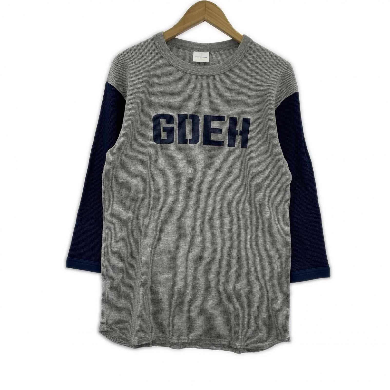 長袖Tシャツ GOODENOUGH 00s GDEH サークルロゴ 2トーン サーマルカットソー L グレー×ネイビー L