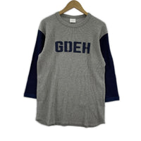 長袖Tシャツ GOODENOUGH 00s GDEH サークルロゴ 2トーン サーマルカットソー L グレー×ネイビー L