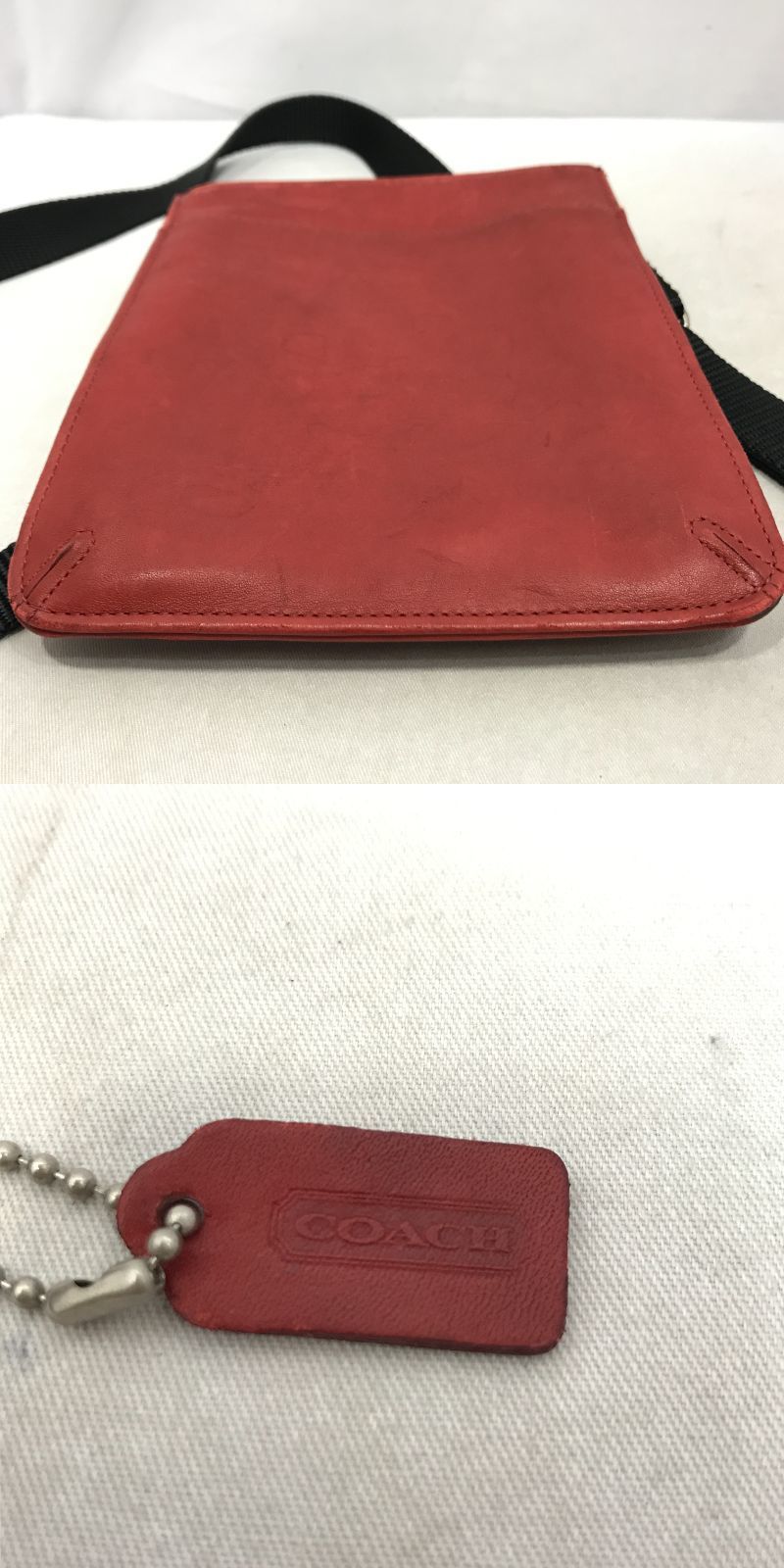COACH レザーショルダーバッグ レッド