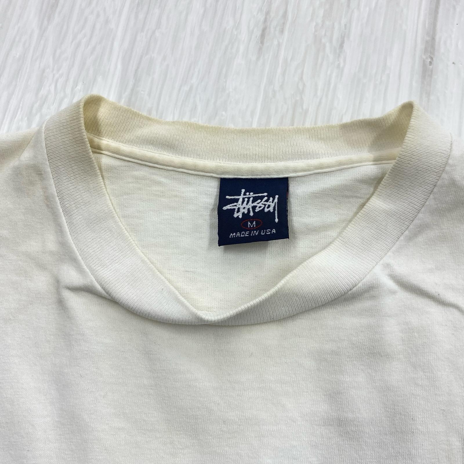 半袖Tシャツ OLD STUSSY 90s 紺タグ ターゲットマーク Tシャツ M ホワイト