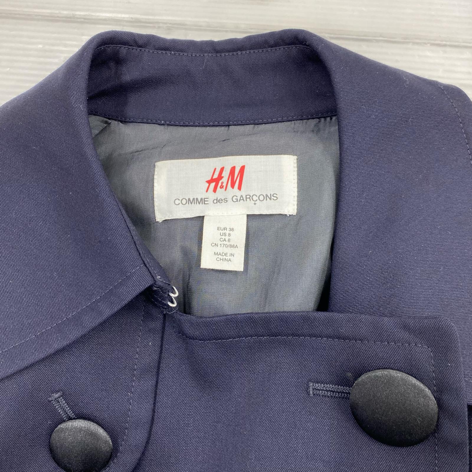 ジャケット COMME des GARCONS H&M トレンチコート 38 ネイビー 38 ネイビー