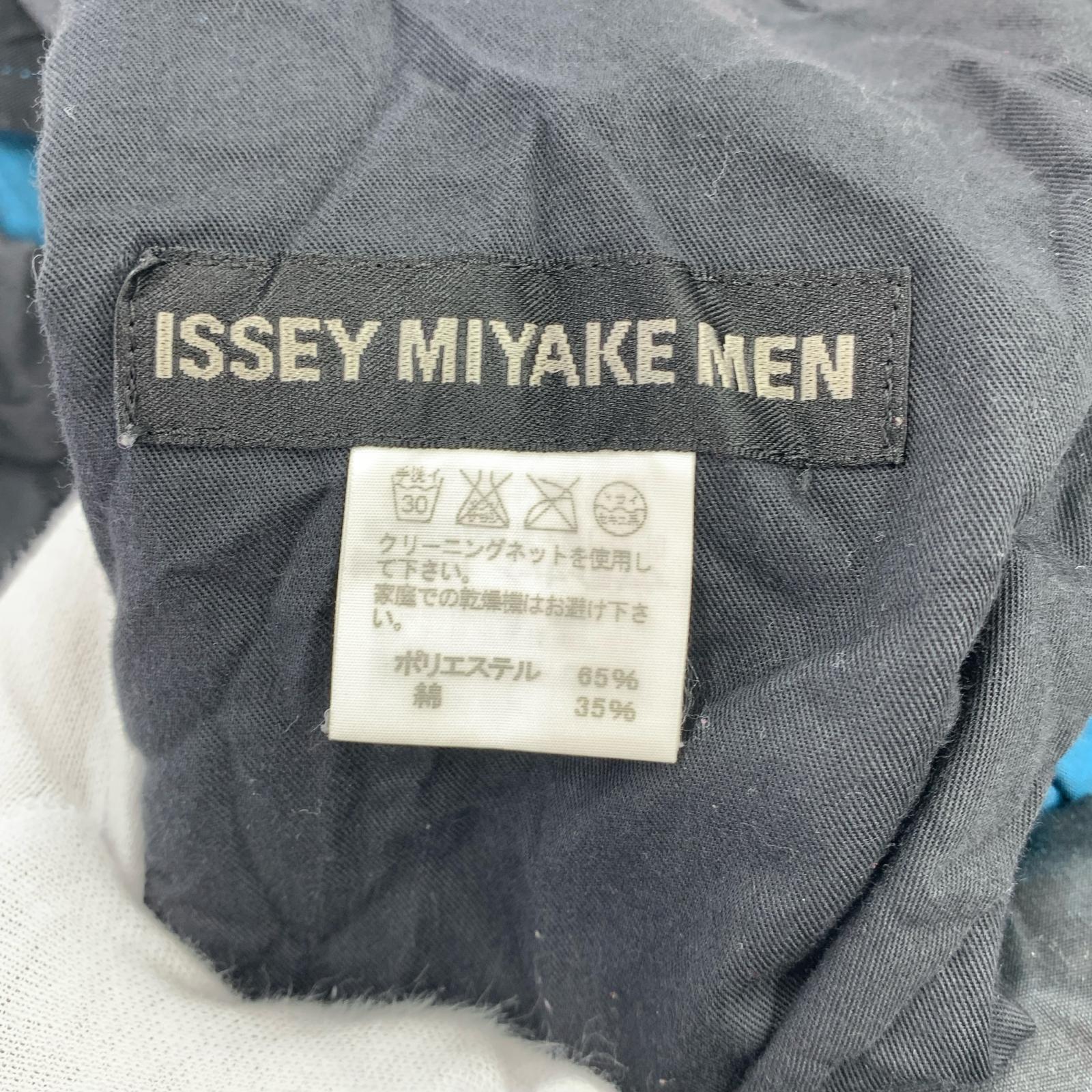 パンツ ISSEY MIYAKE シワ加工 ストレートパンツ 3 ネイビー 3 ネイビー