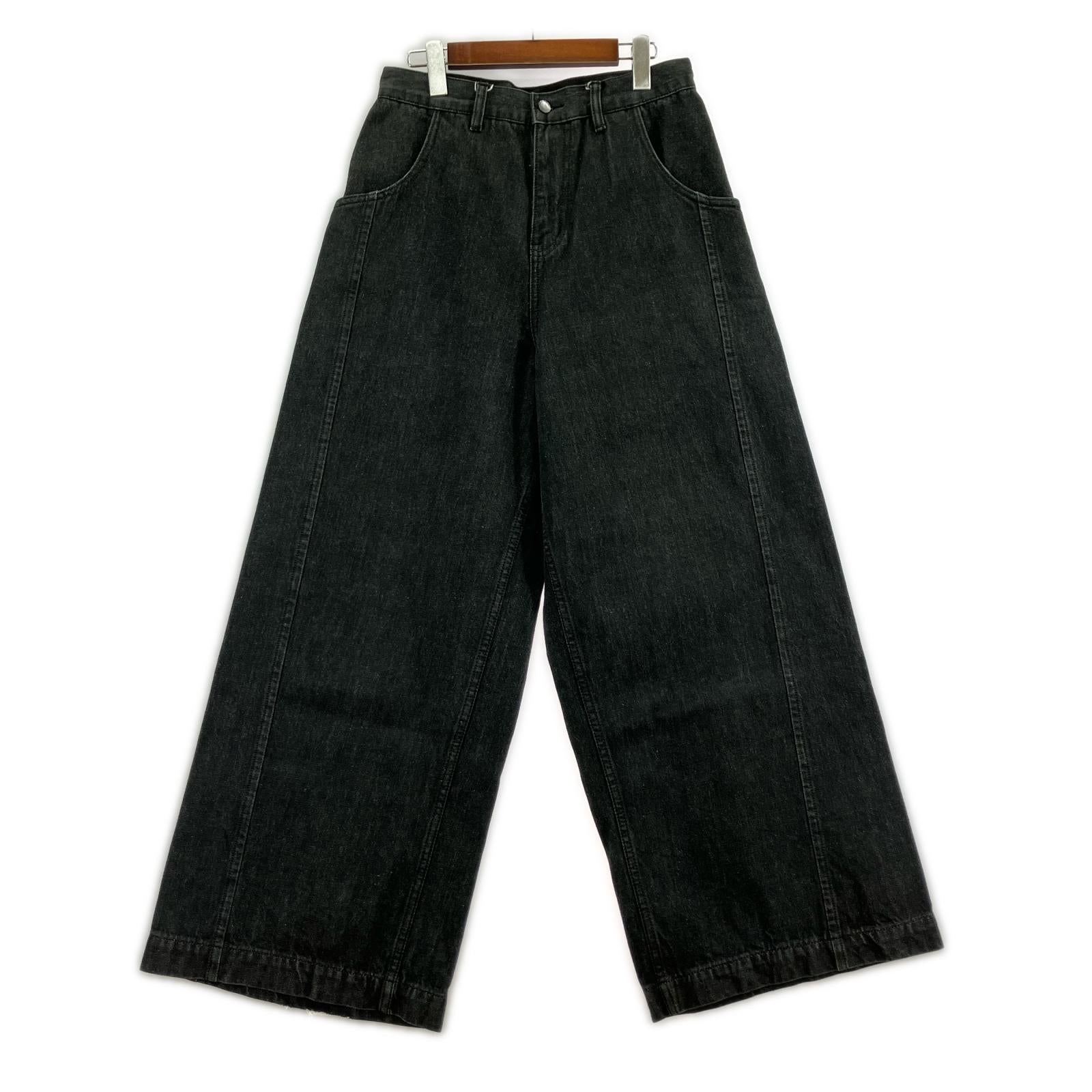 デニムパンツ simple project ワイド ブラック (M) M ブラック