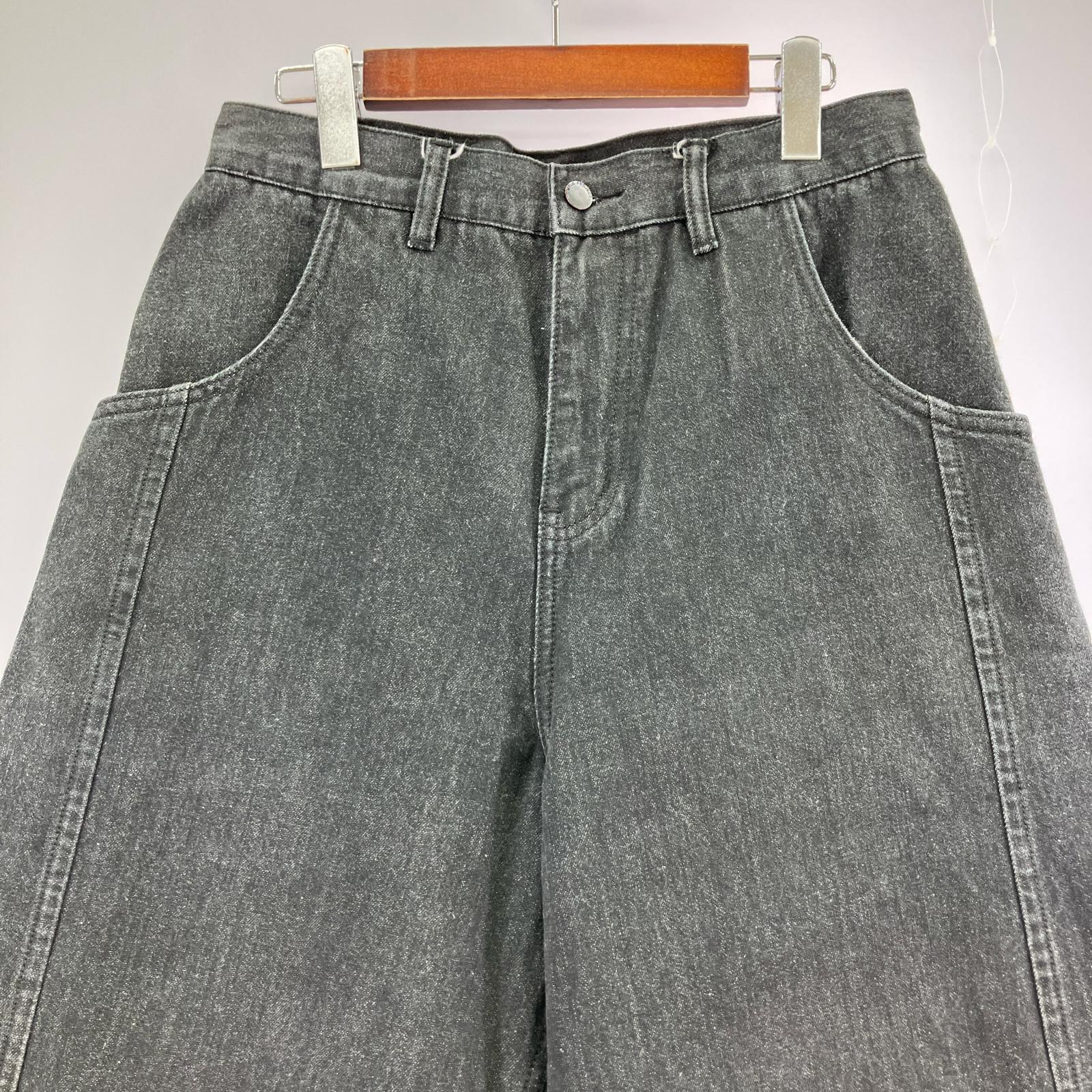 デニムパンツ simple project ワイド ブラック (M) M ブラック