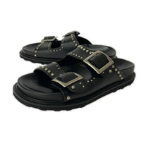 サンダル CANINADO×HTC DOUBLESTRAP SANDAL スタッズ サンダル 黒 ブラック