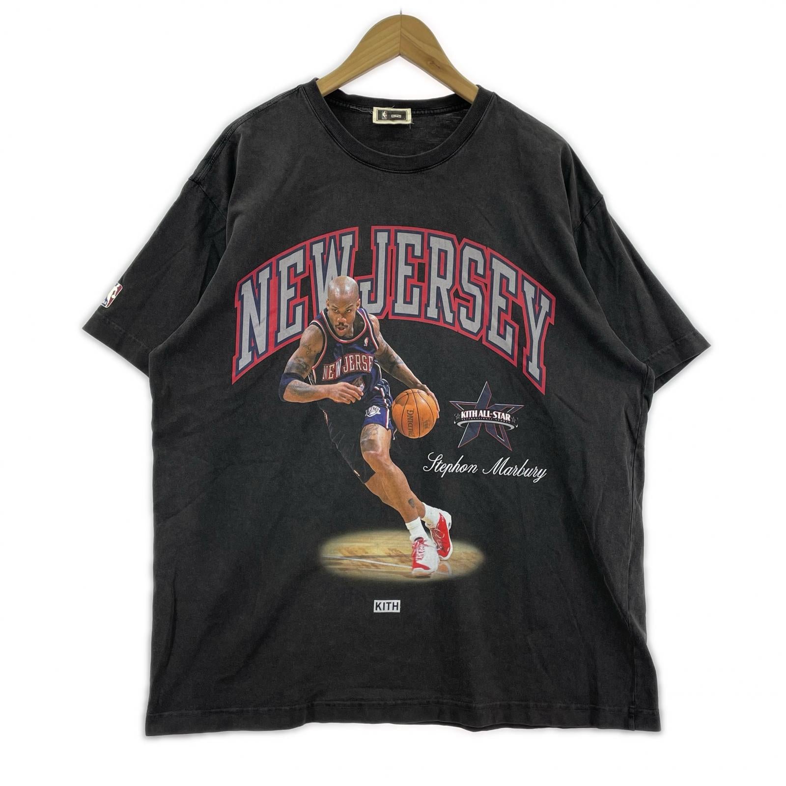 半袖Tシャツ KITH NBA New Jersey Nets Stephon Marbury Tee L ブラック