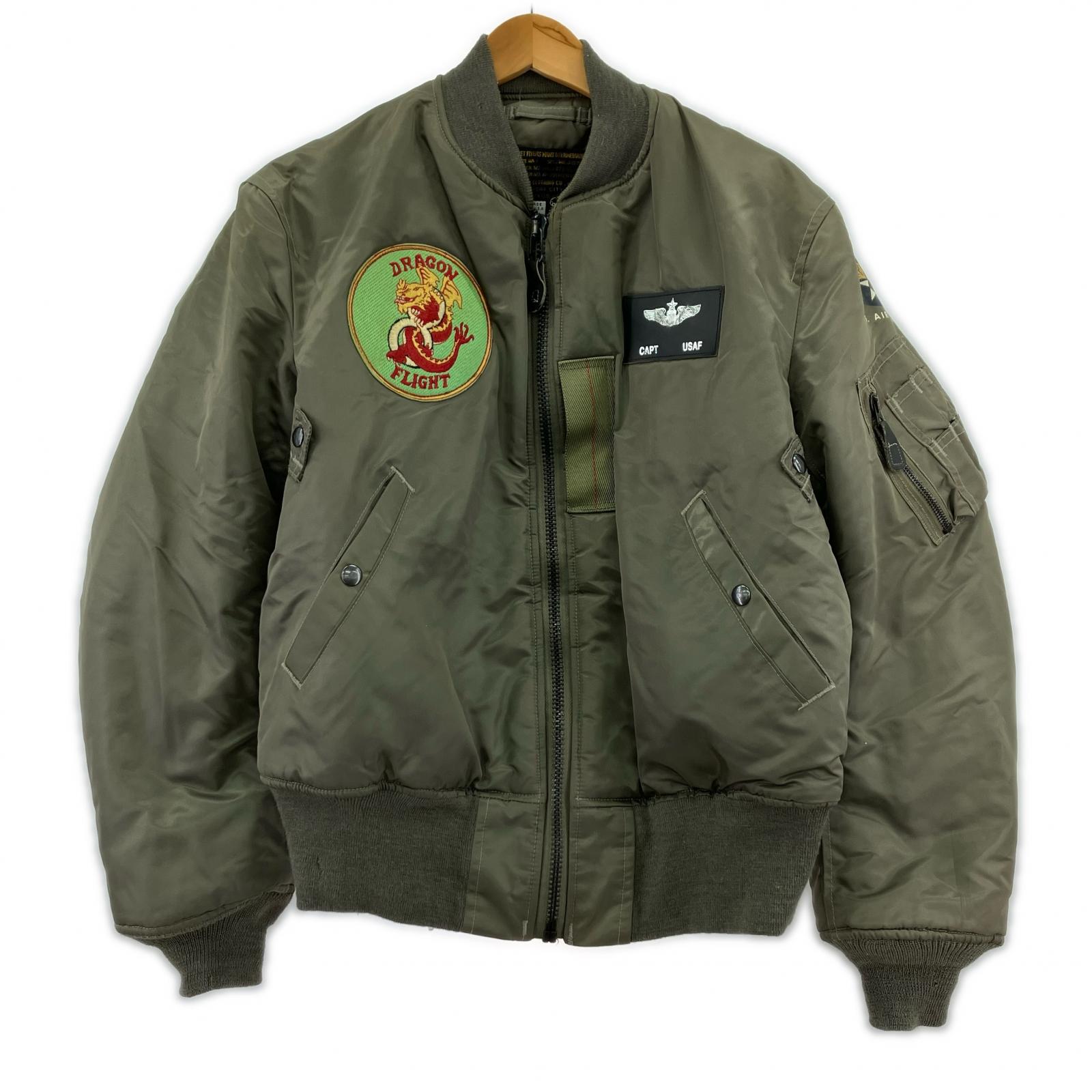 ジャケット USA製 MA-1 ドラゴンワッペン (S) S
