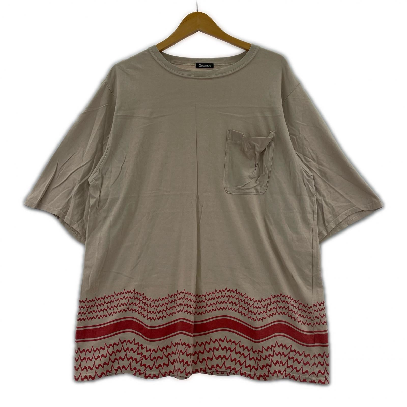 半袖Tシャツ 裾アフガンプリント Languid PK TEE 2 BEG 2 ベージュ