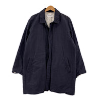 ジャケット リネン混 ステンカラージャケット 紺 (M) M ネイビー