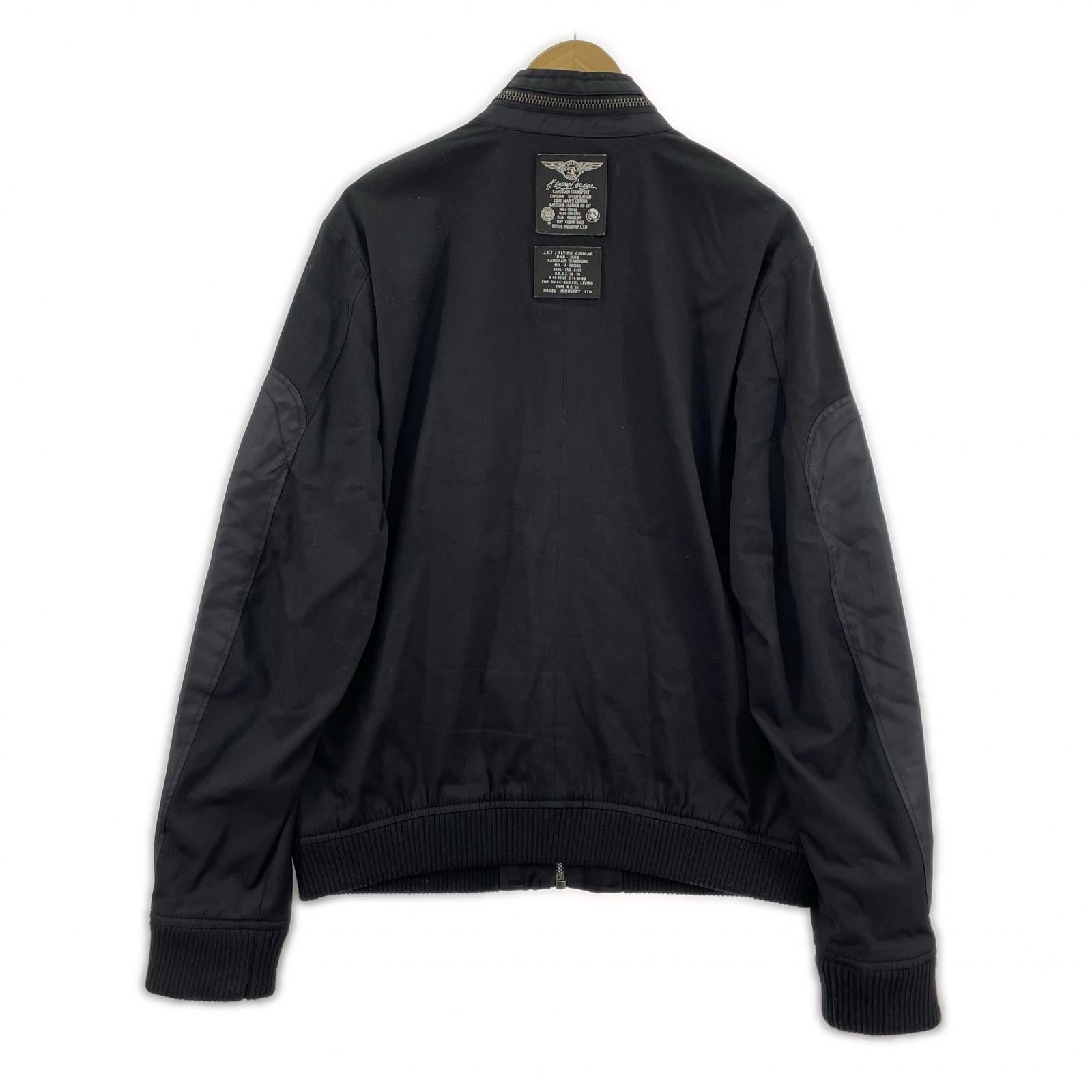 ジャケット コットンジップアップブルゾン 黒 (L) L ブラック