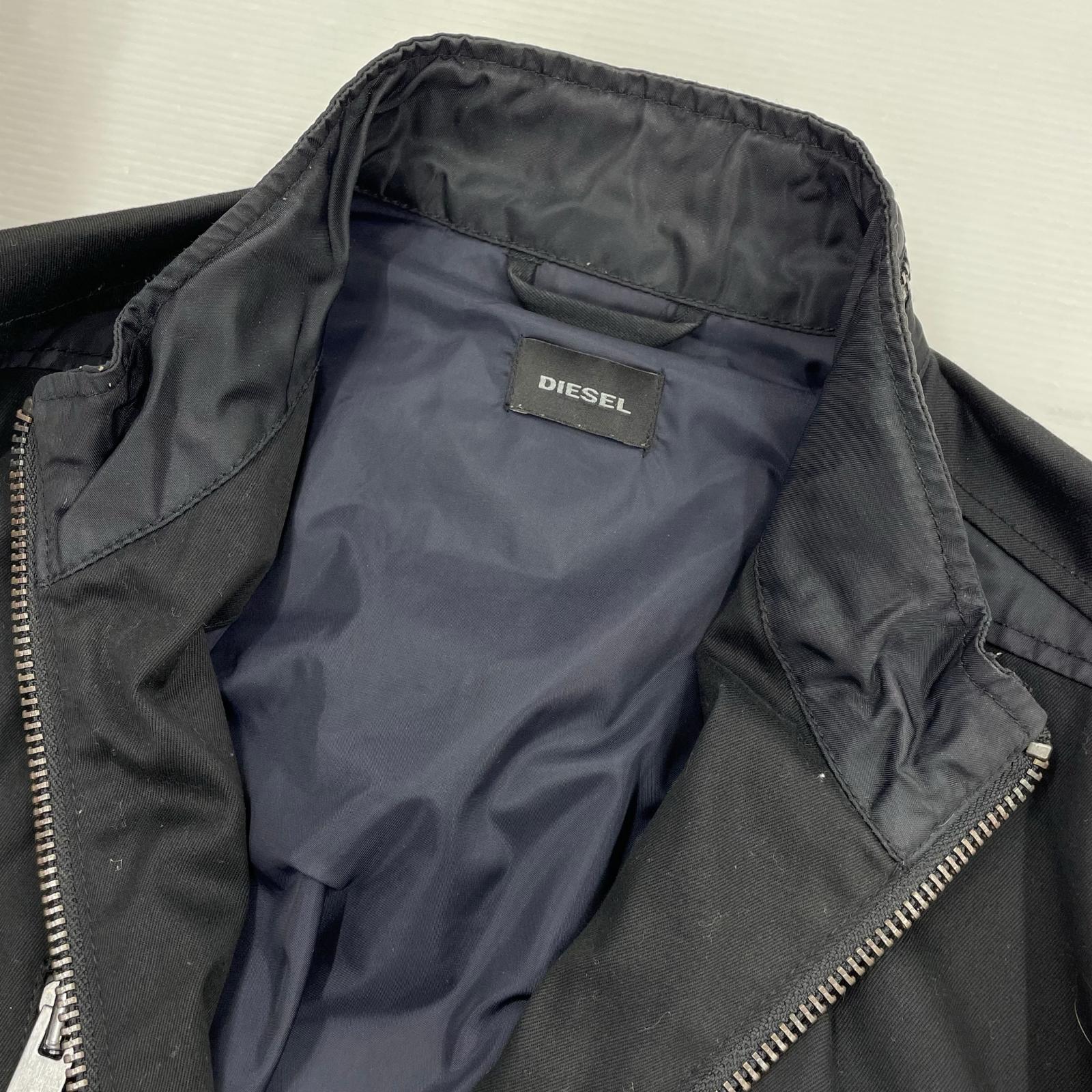 ジャケット コットンジップアップブルゾン 黒 (L) L ブラック