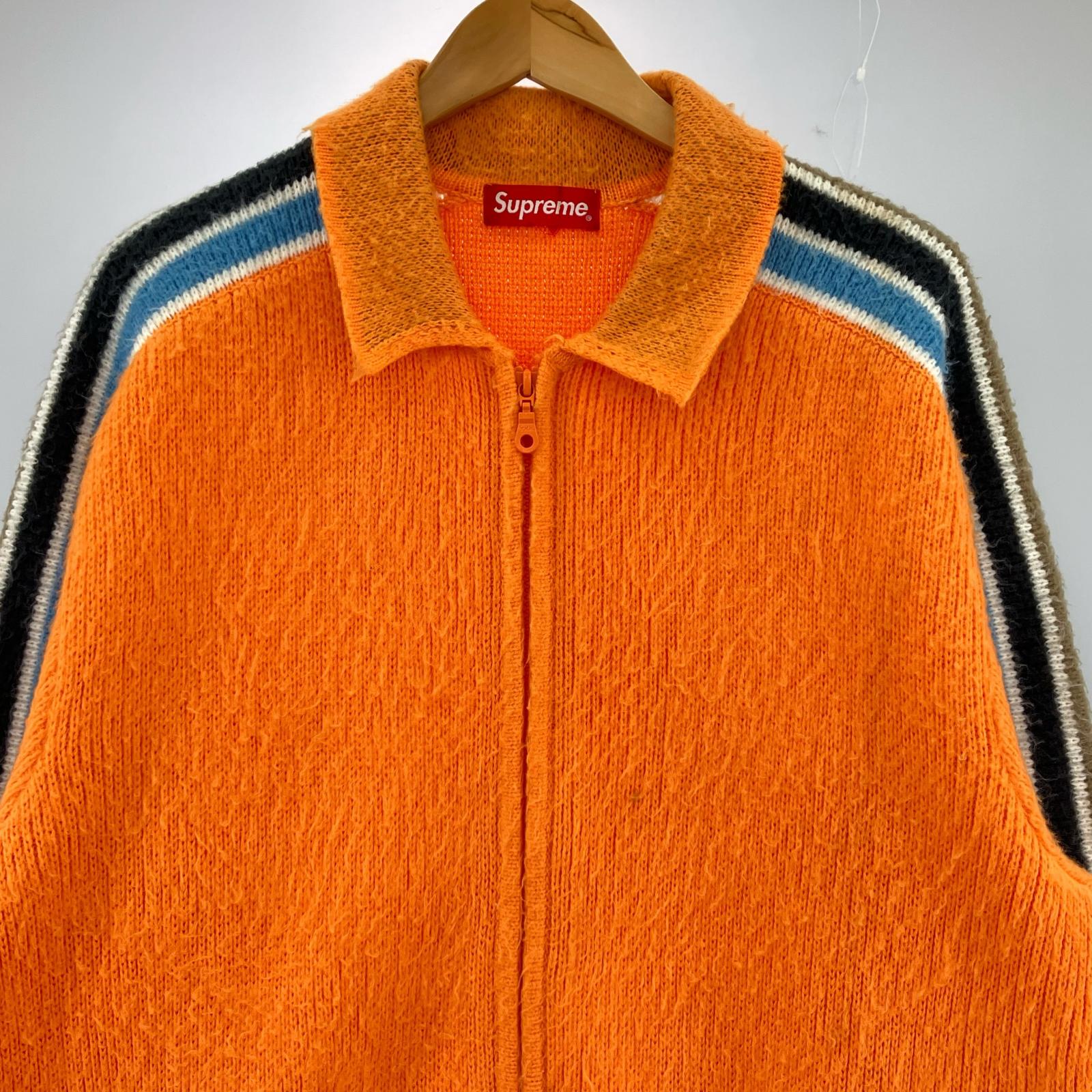 ニット Sleeve Stripe Zip Up Sweater オレンジ ()