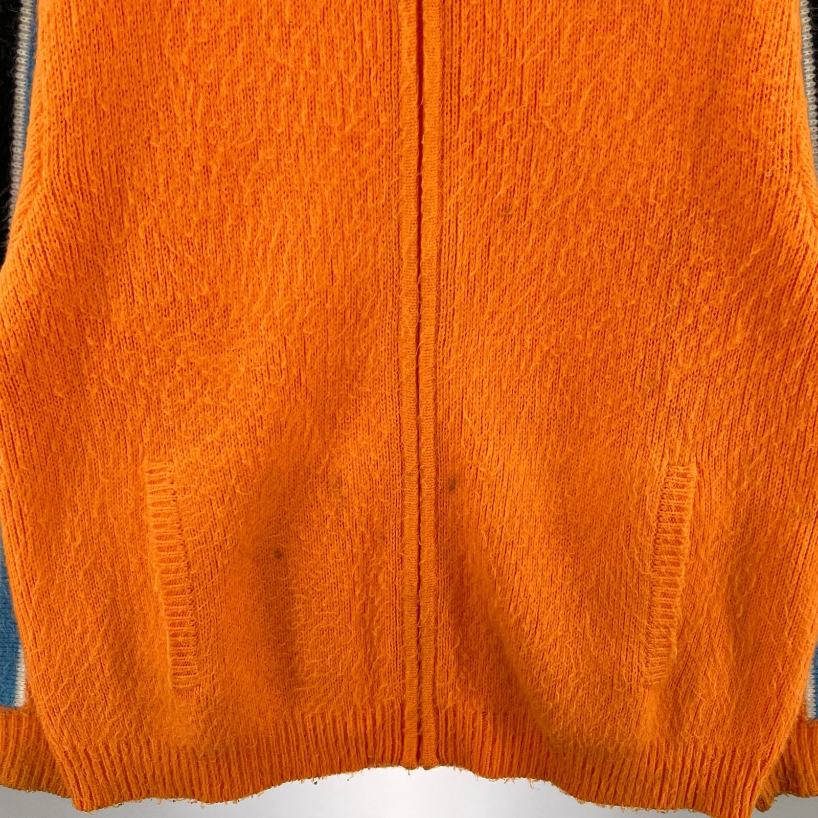 ニット Sleeve Stripe Zip Up Sweater オレンジ ()