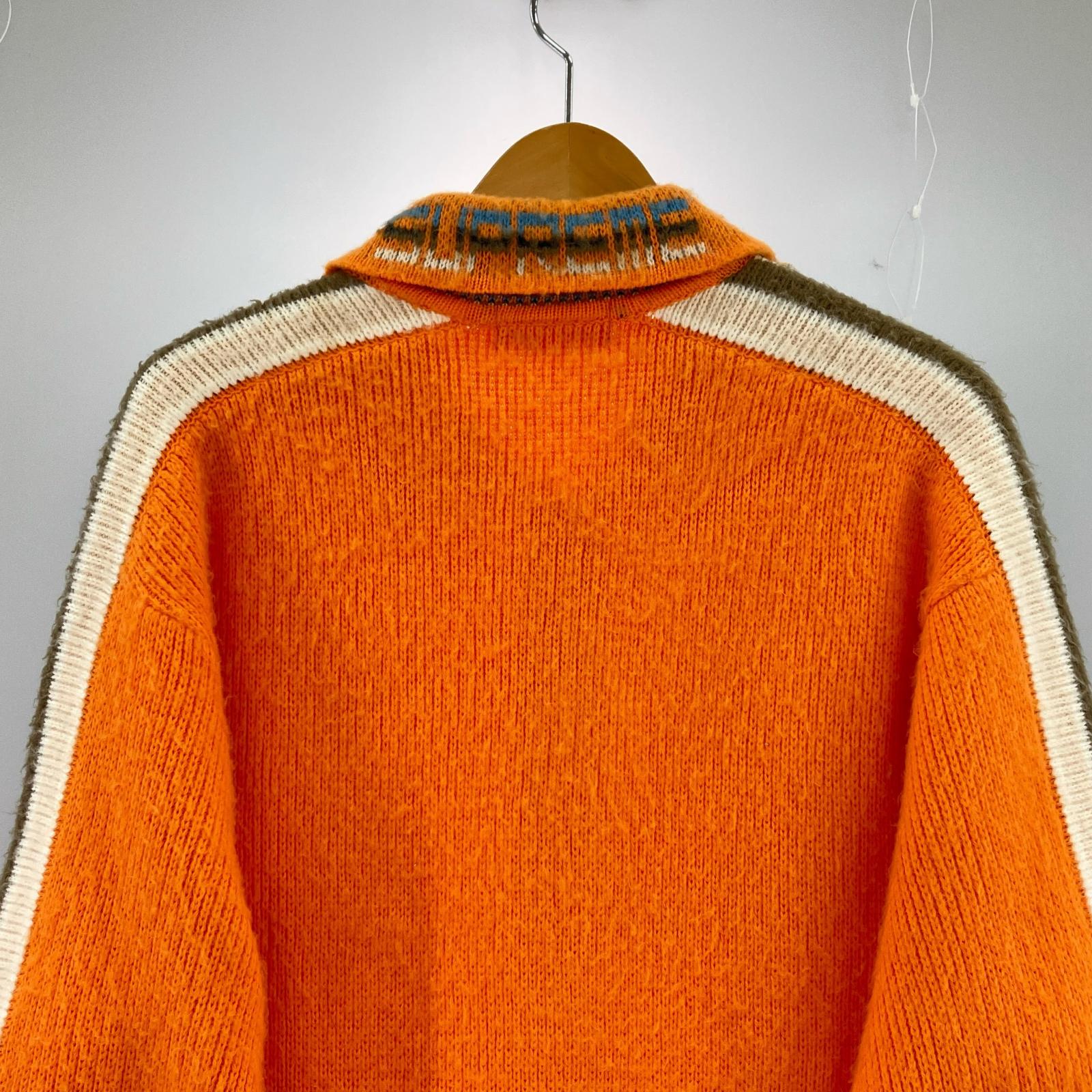 ニット Sleeve Stripe Zip Up Sweater オレンジ ()