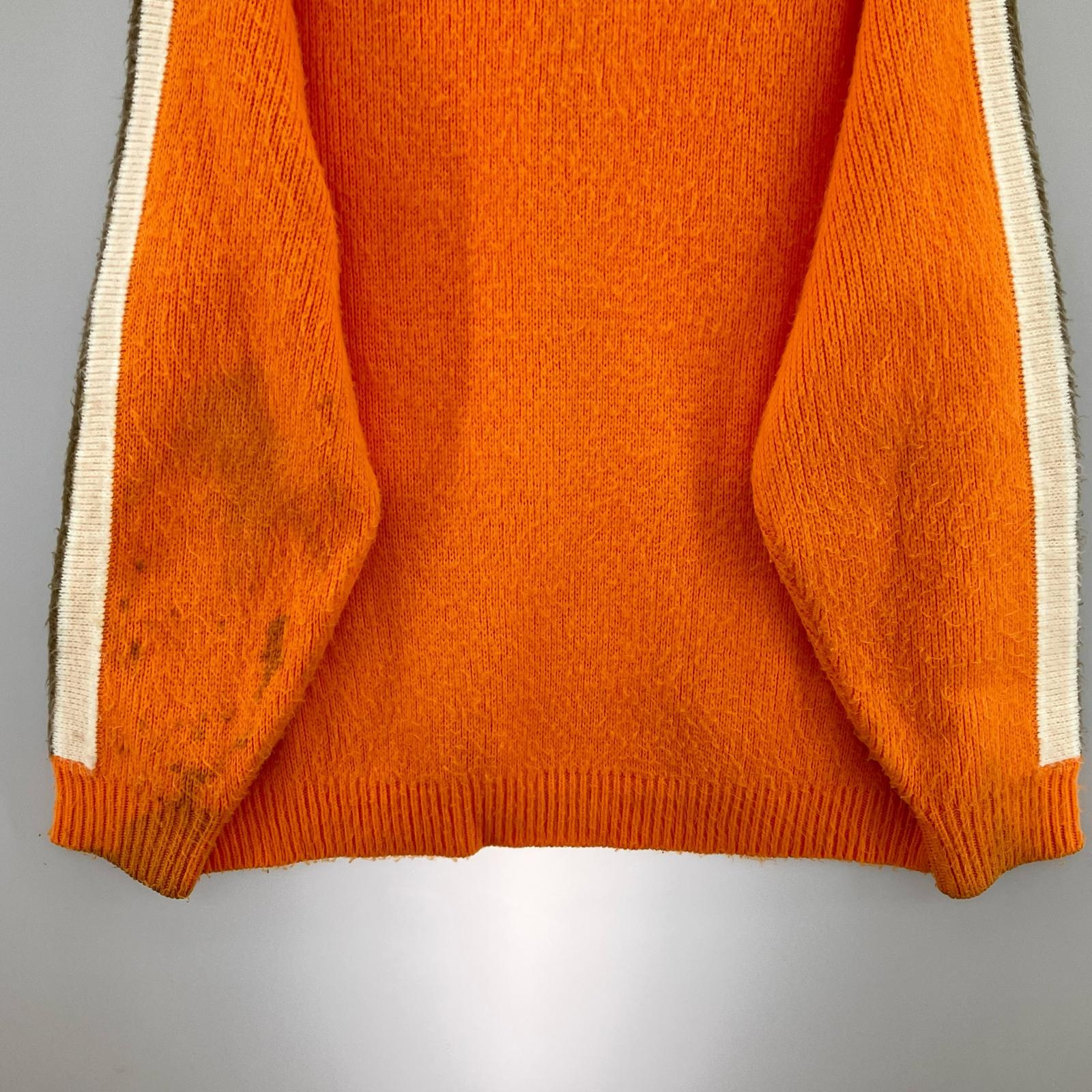 ニット Sleeve Stripe Zip Up Sweater オレンジ ()