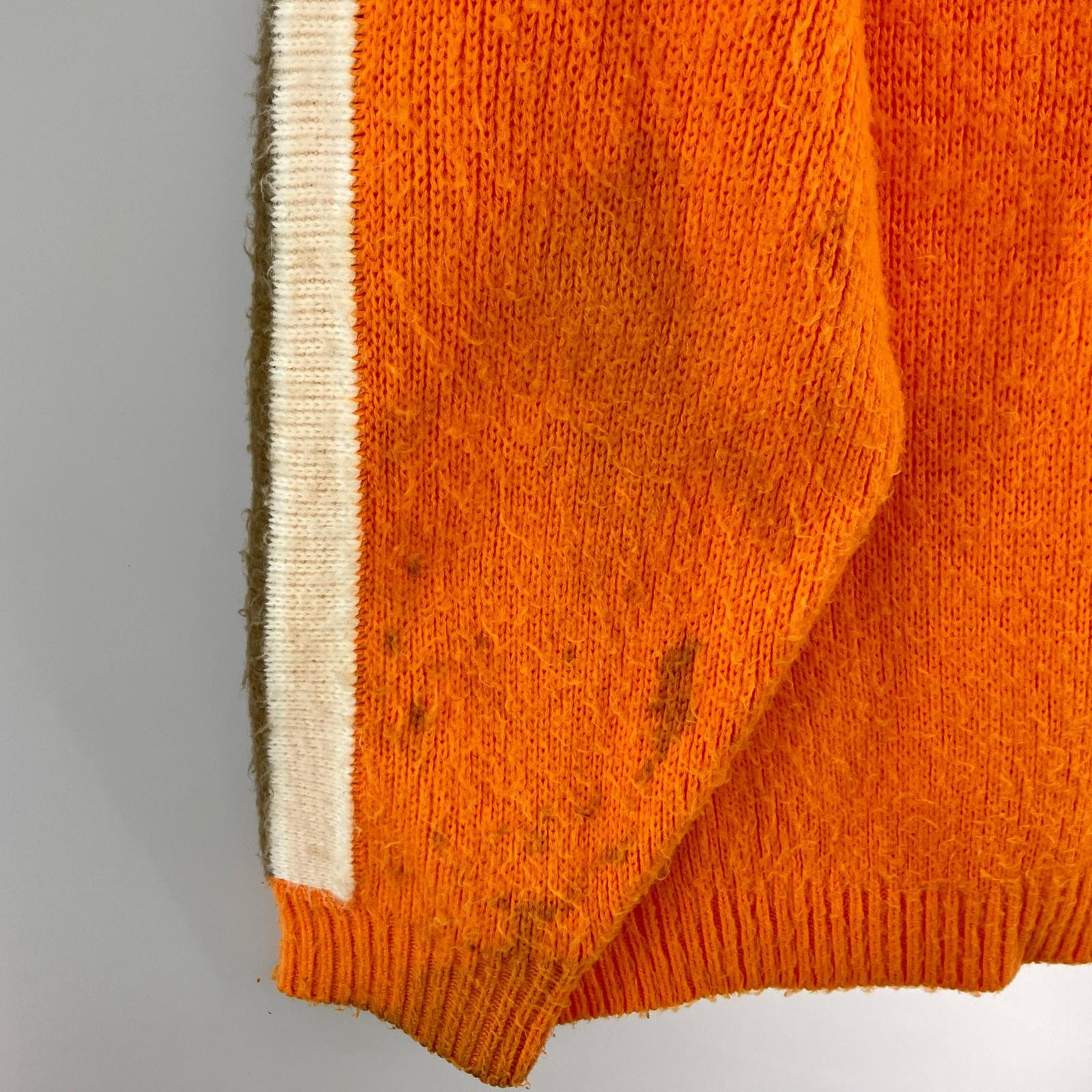 ニット Sleeve Stripe Zip Up Sweater オレンジ ()