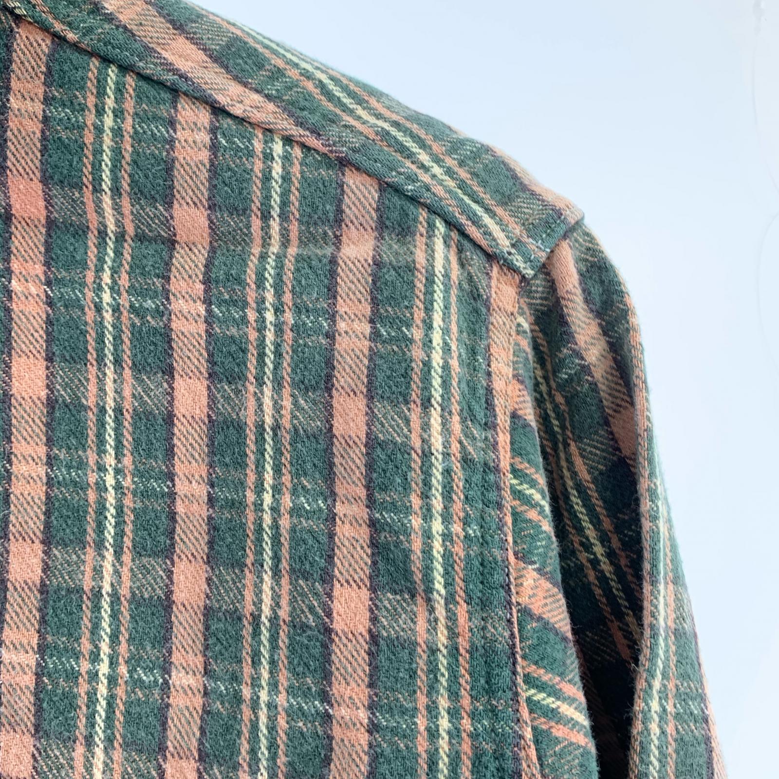 長袖シャツ duckdigger ネルシャツ GRN 36 グリーン