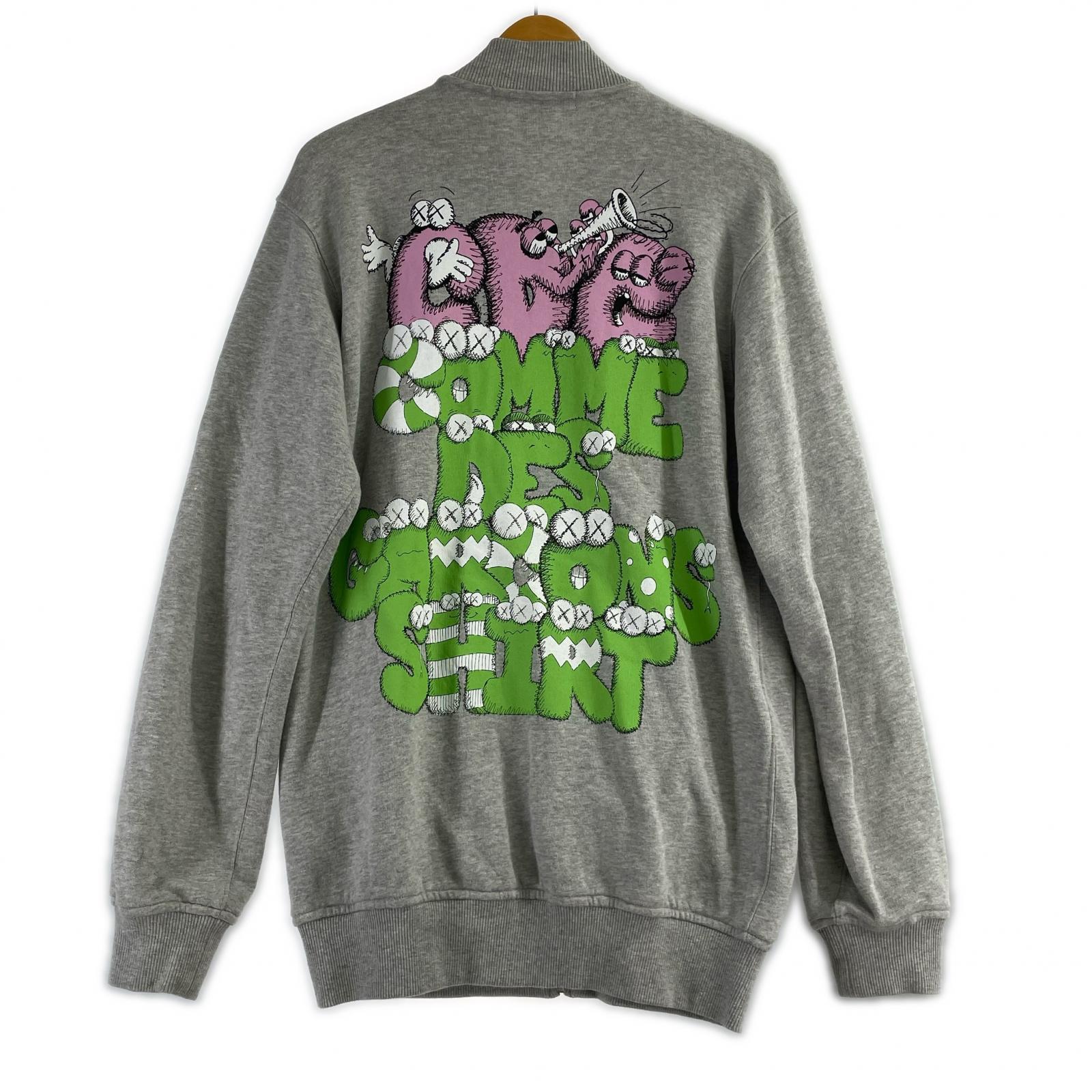 ジャケット SHIRT×KAWS バックプリントスウェットブルゾン L L グレー