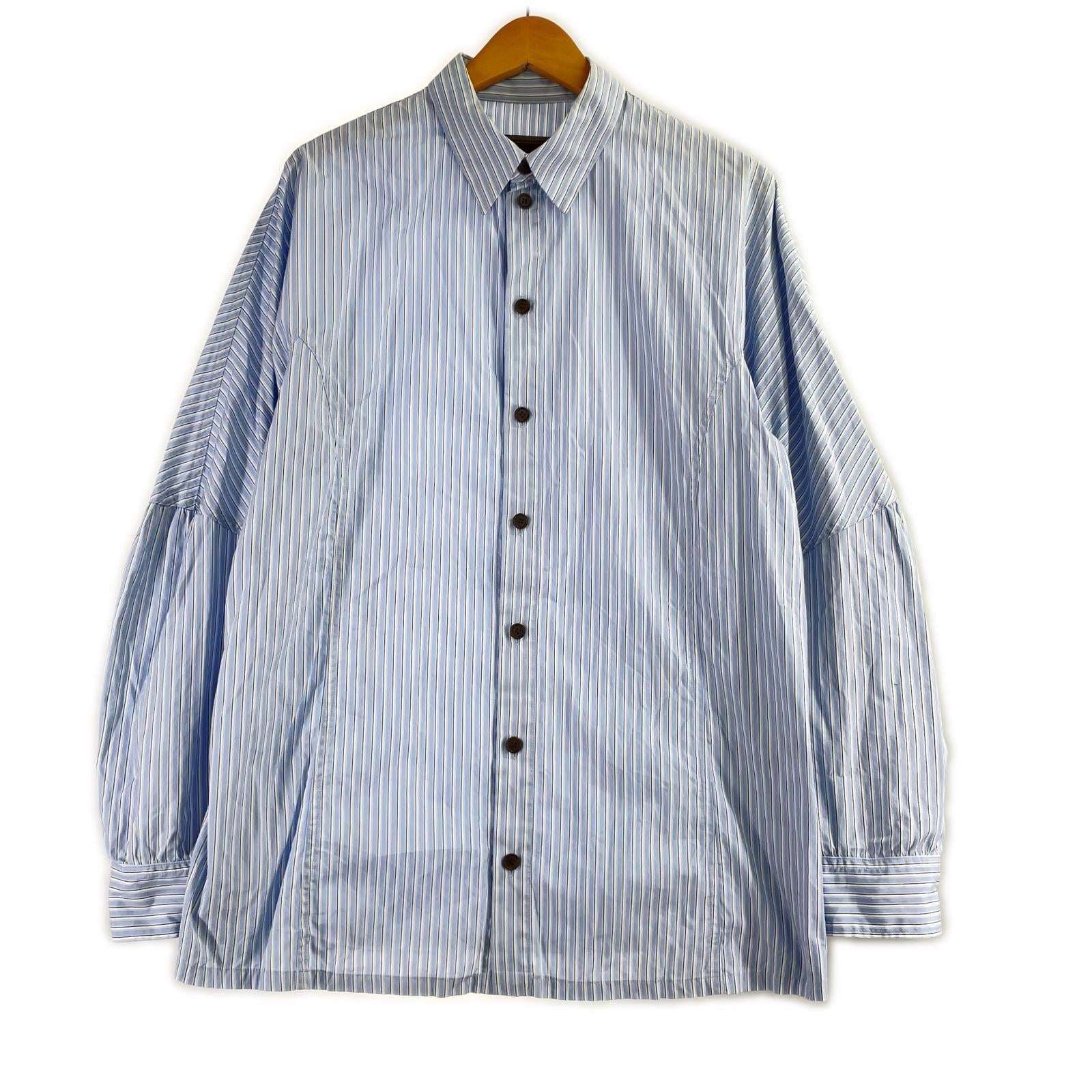 長袖シャツ Nemeth L/S切替ストライプシャツ M M ブルー
