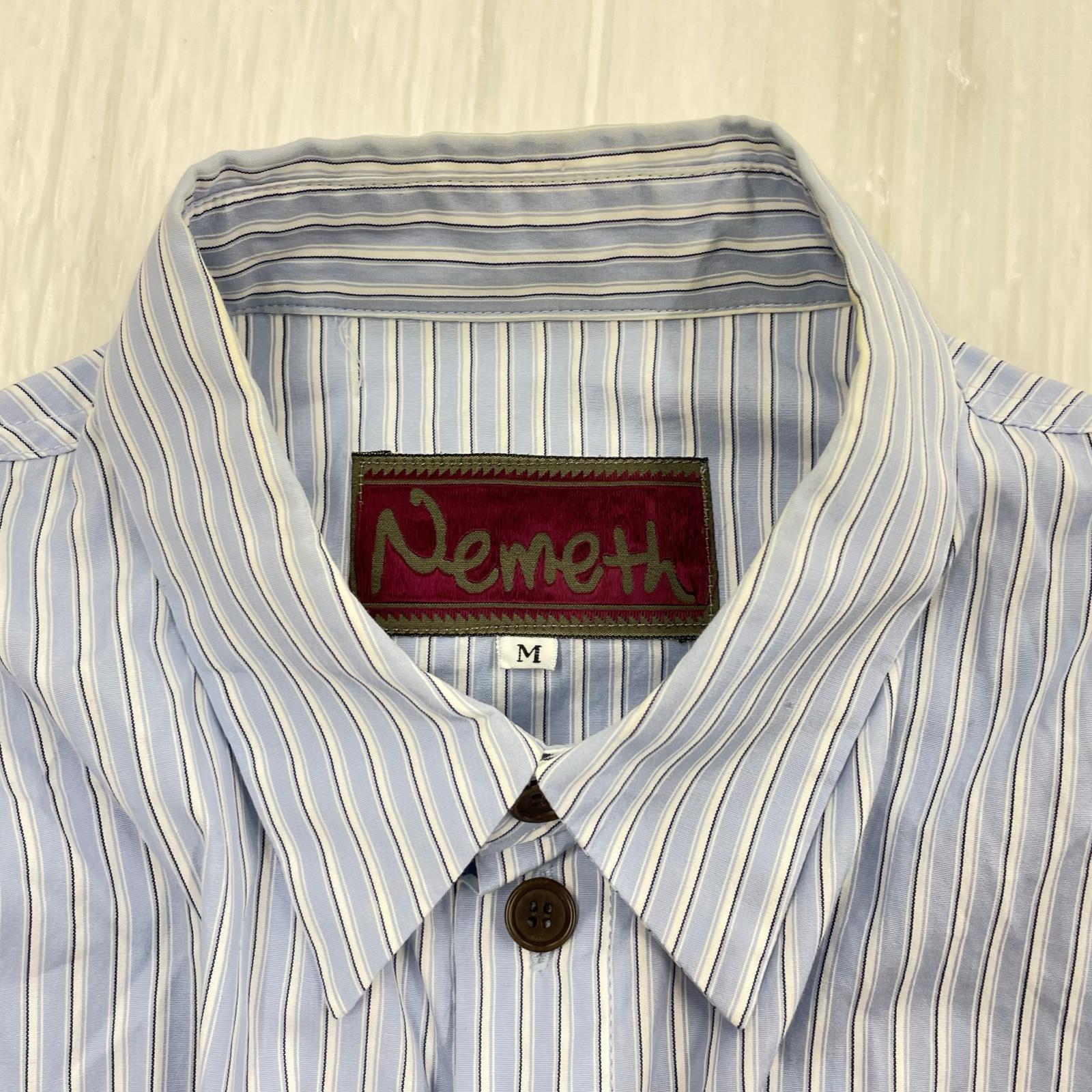 長袖シャツ Nemeth L/S切替ストライプシャツ M M ブルー