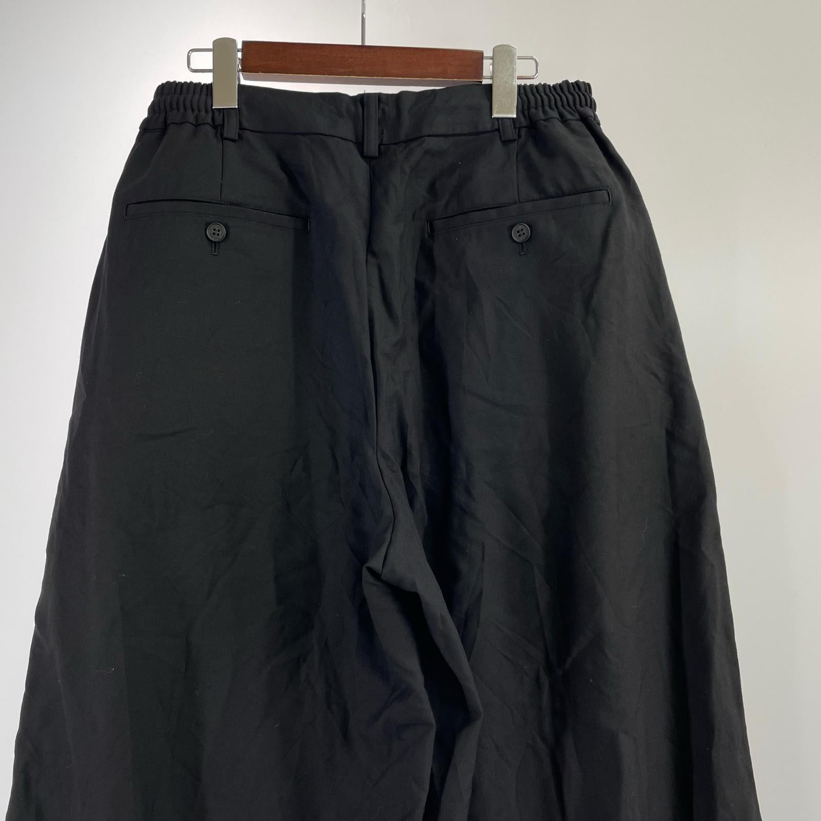 パンツ HOMME 24AW ウールワイドスラックス M M ブラック