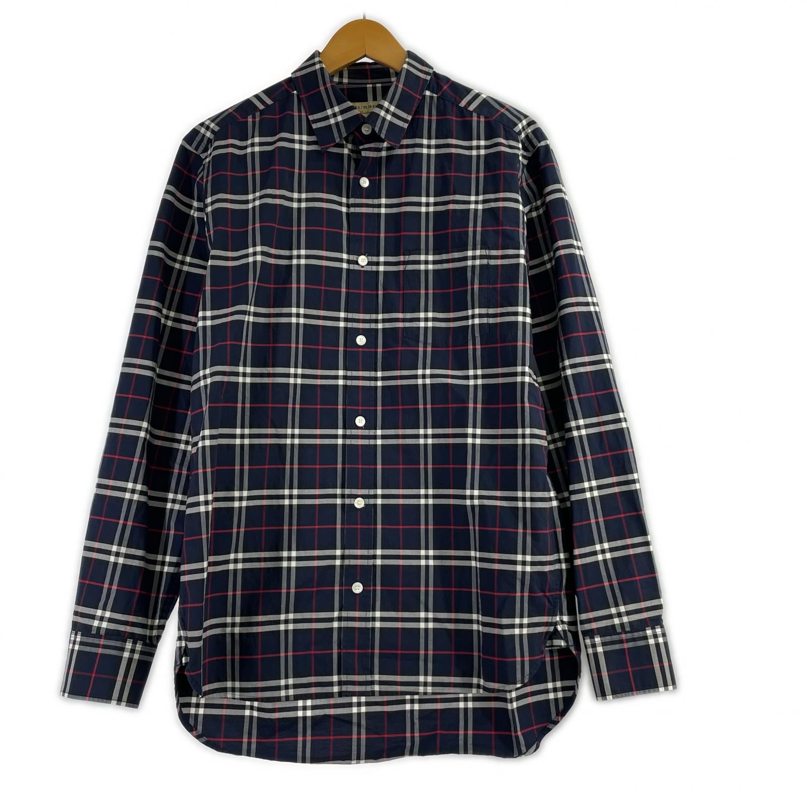 長袖シャツ LONDON ENGLAND L/Sチェックシャツ ネイビー S S ネイビー