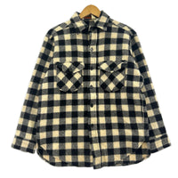長袖シャツ L.L.Bean OLD FRIENDS バッファーローチェック ウールシャツジャケット M ホワイト×ブラック M ブラック