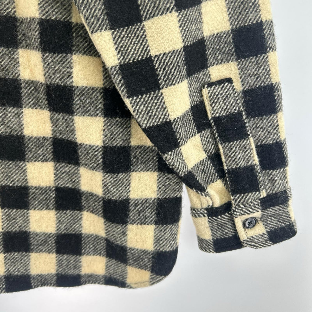 長袖シャツ L.L.Bean OLD FRIENDS バッファーローチェック ウールシャツジャケット M ホワイト×ブラック M ブラック
