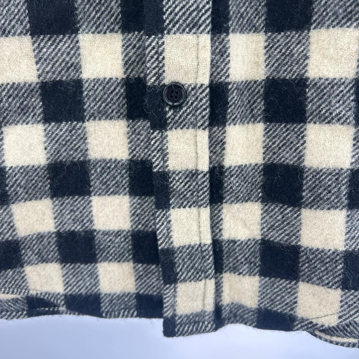 長袖シャツ L.L.Bean OLD FRIENDS バッファーローチェック ウールシャツジャケット M ホワイト×ブラック M ブラック
