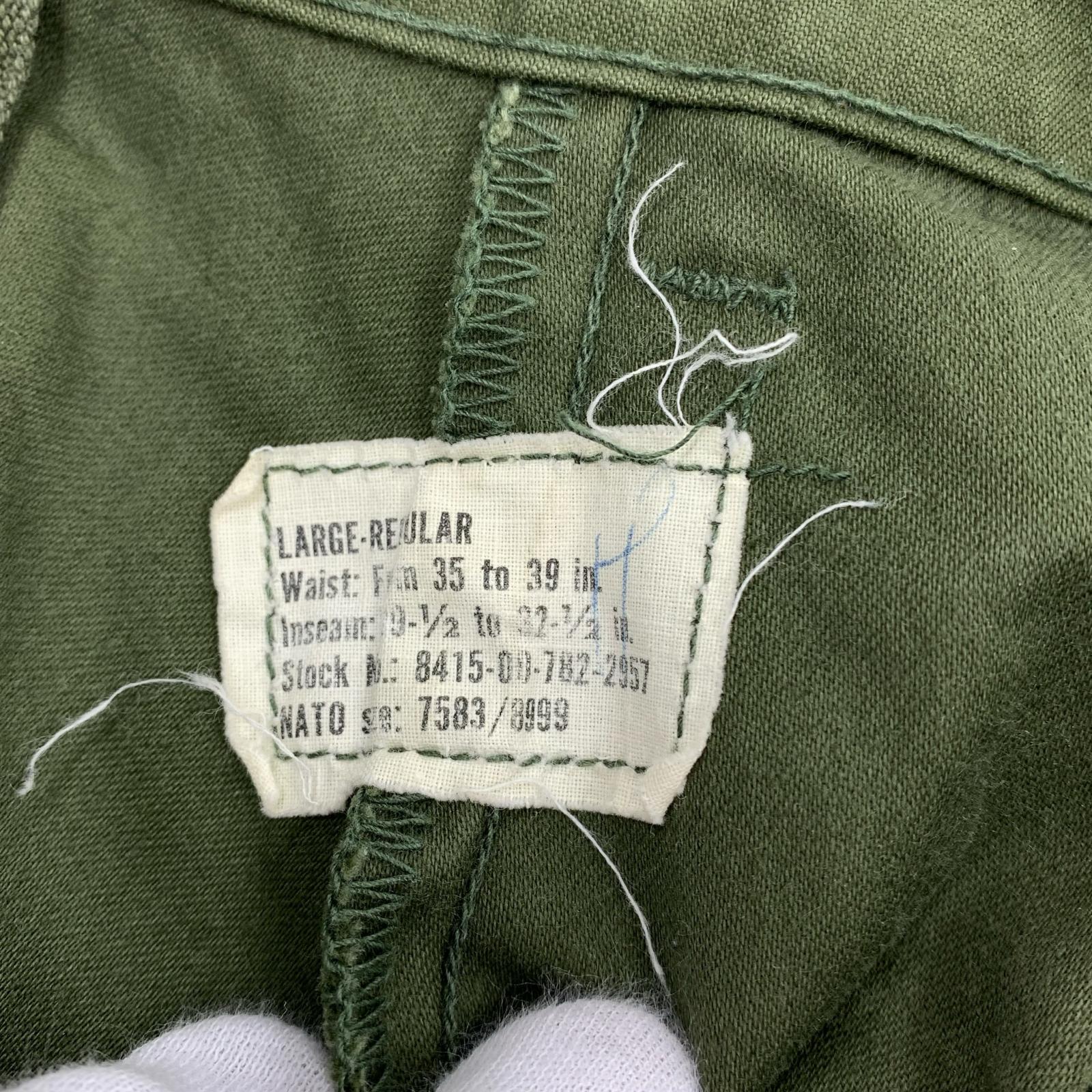 パンツ U.S.ARMY M-65 FIELD PANTS 77年製 SERVAL L グリーン