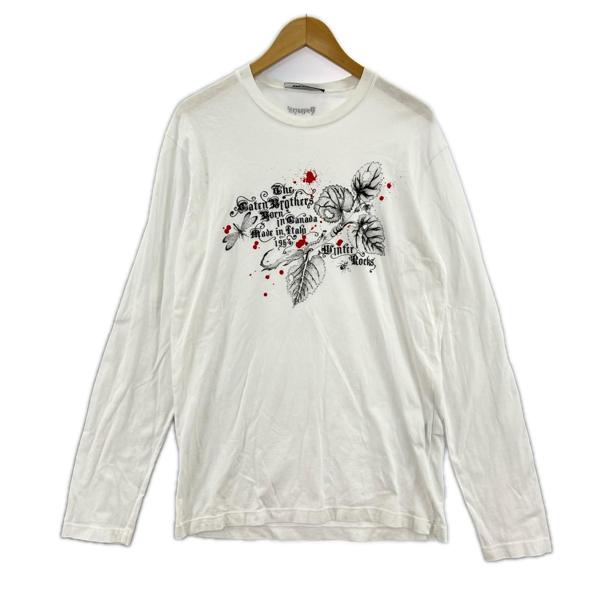 長袖Tシャツ プリントTEE 2 ホワイト M ホワイト