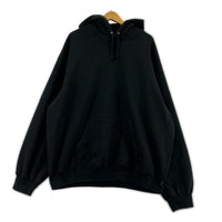 パーカー satin applique hooded sweatshirt(XL) ブラック