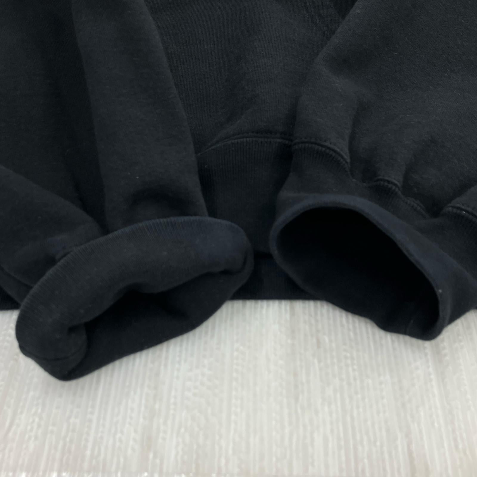 パーカー satin applique hooded sweatshirt(XL) ブラック