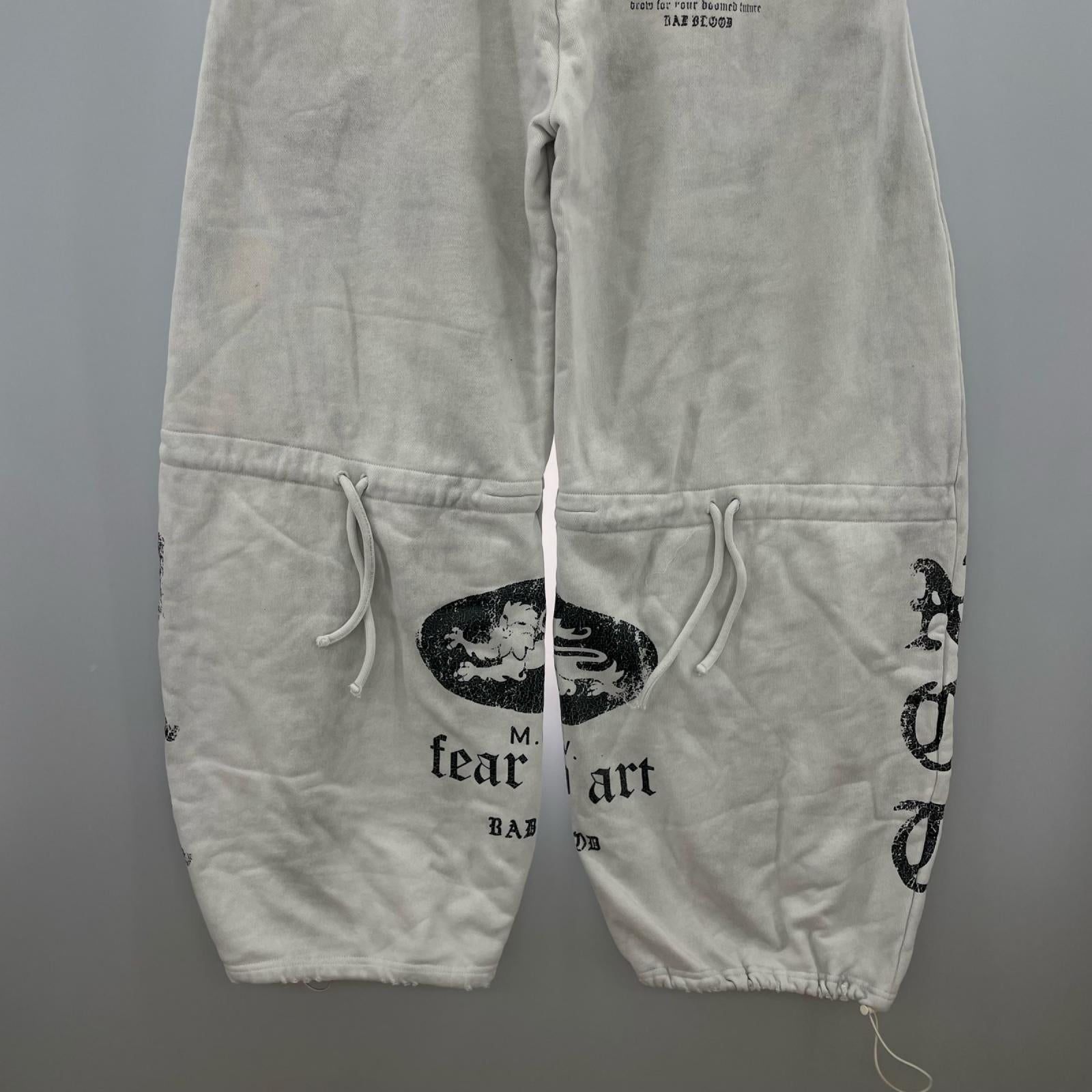パンツ プリントワイドスウェットパンツ GRY (-) M グレー