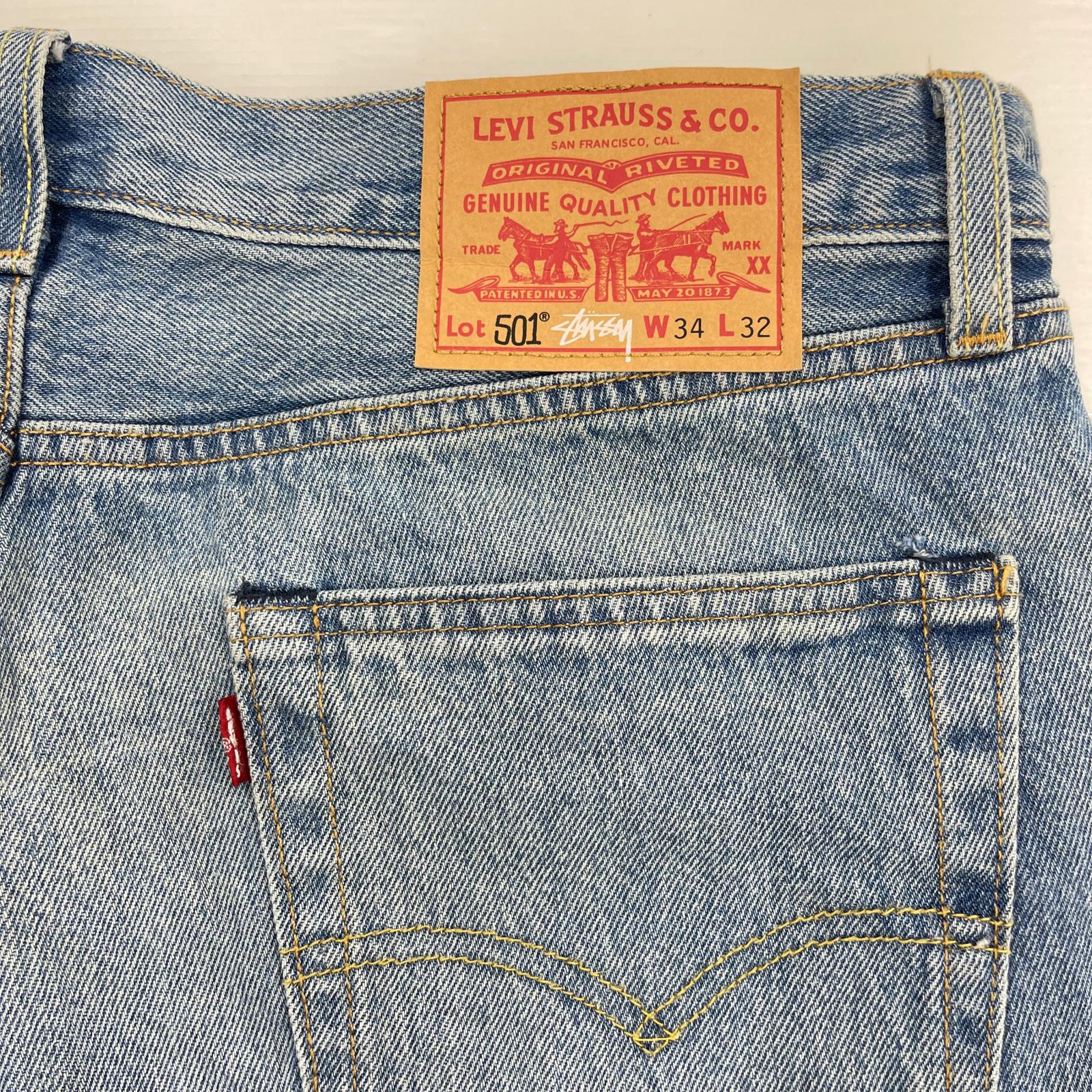 デニムパンツ ×STUSSY embossed 501(W34 L32) ブルー