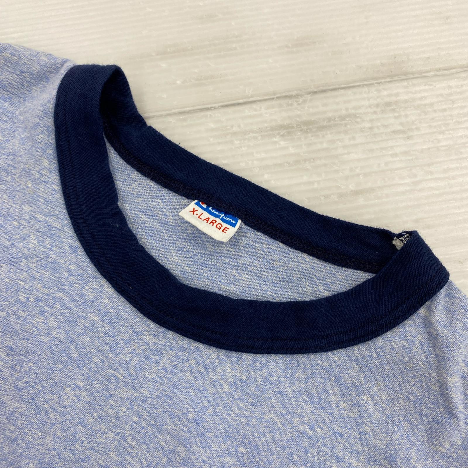 半袖Tシャツ 70s バータグ初期 リンガーTシャツ 青 XL ブルー